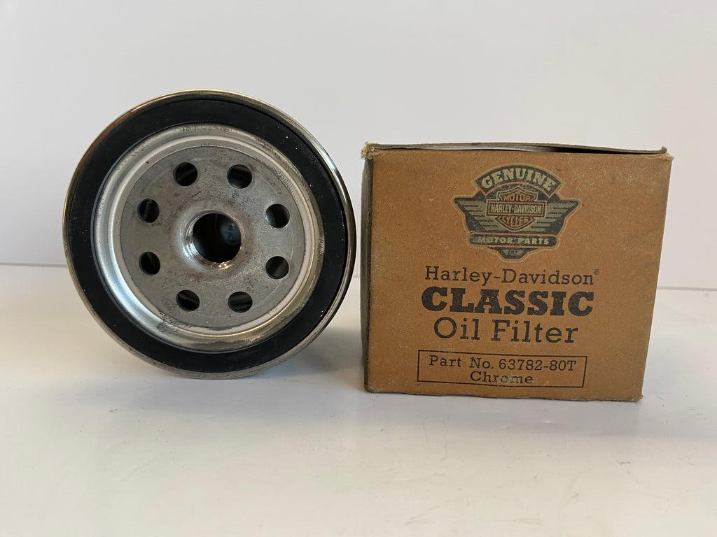 Filtre à huile chrome Shovelhead Harley Davidson REF OEM : 63782-80T