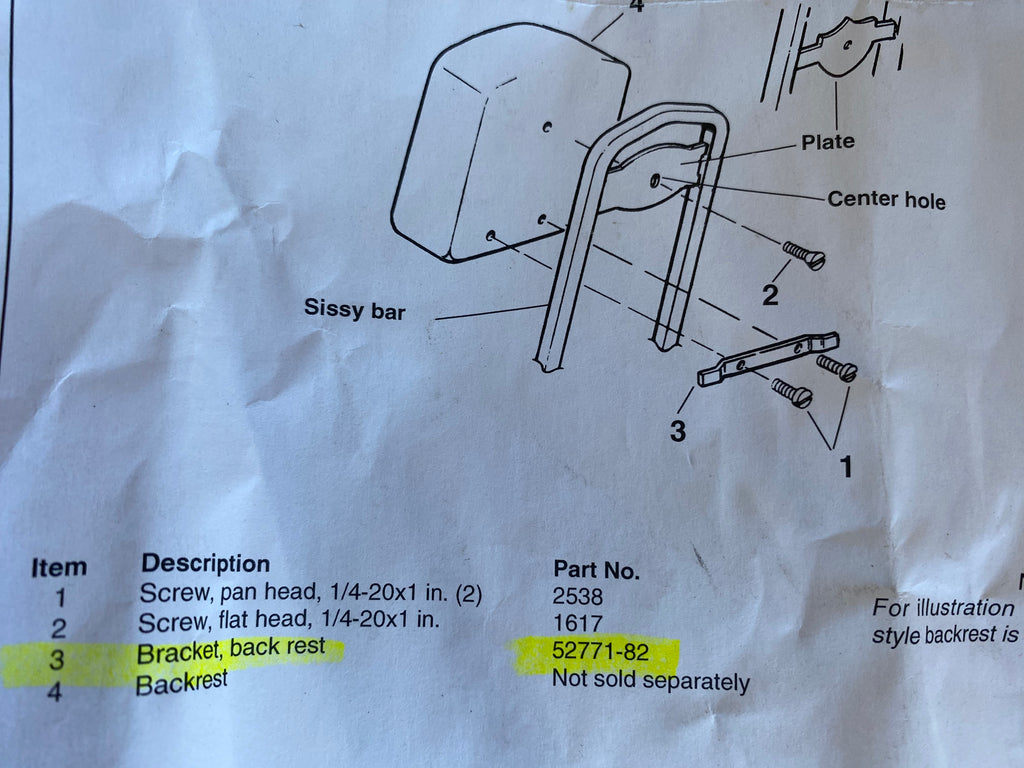 Support sissy bar Harley Davidson REF 52771-82