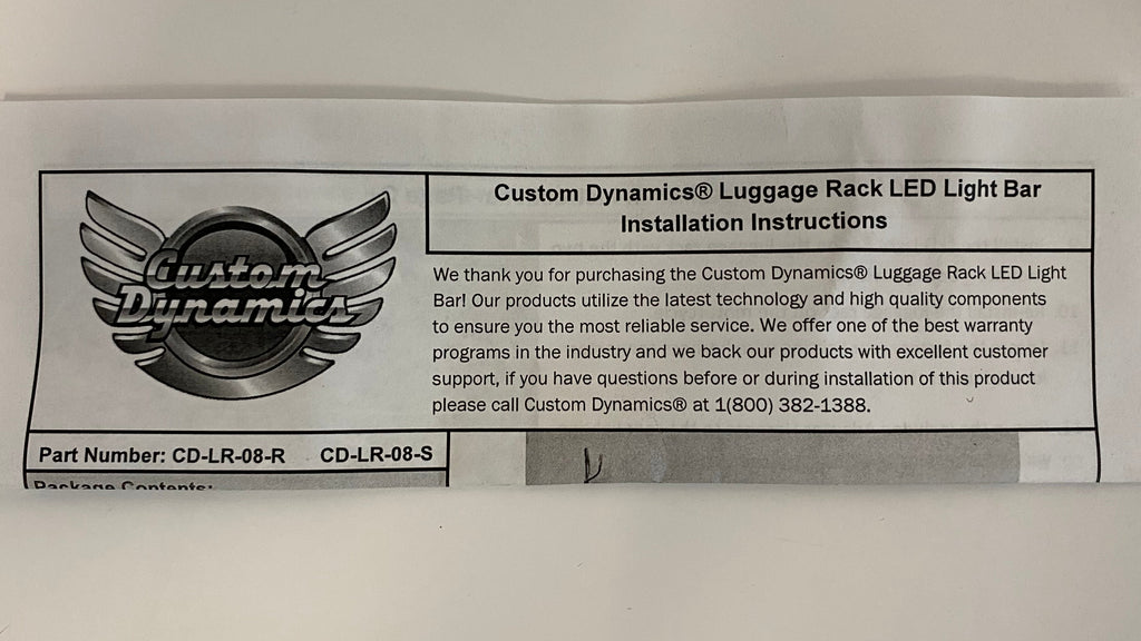 Eclairage porte paquet Softail Harley Davidson REF Drag 2040-2468