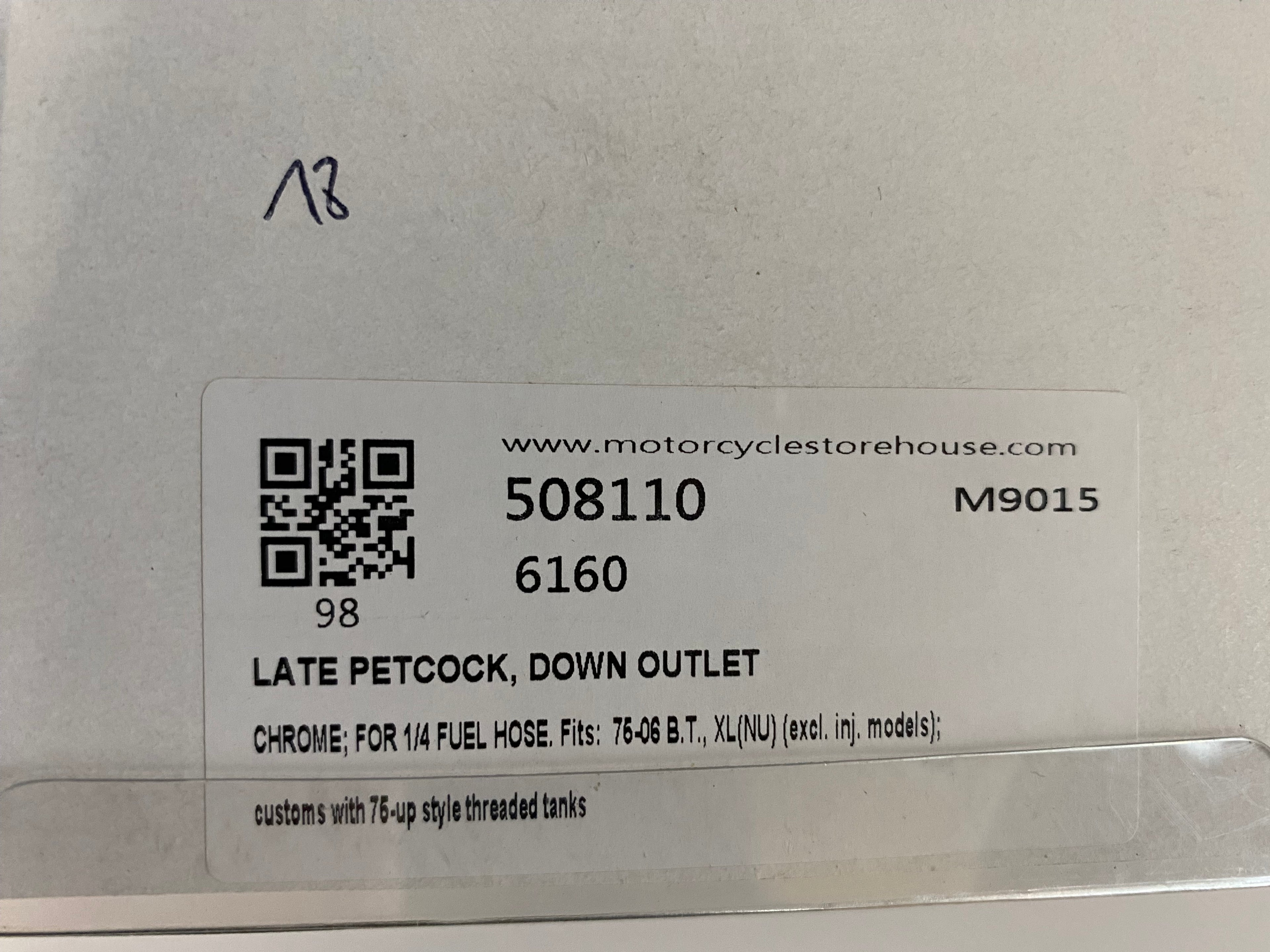 Robinet d'essence carburant sortie bas Harley Davidson REF MCS 914367