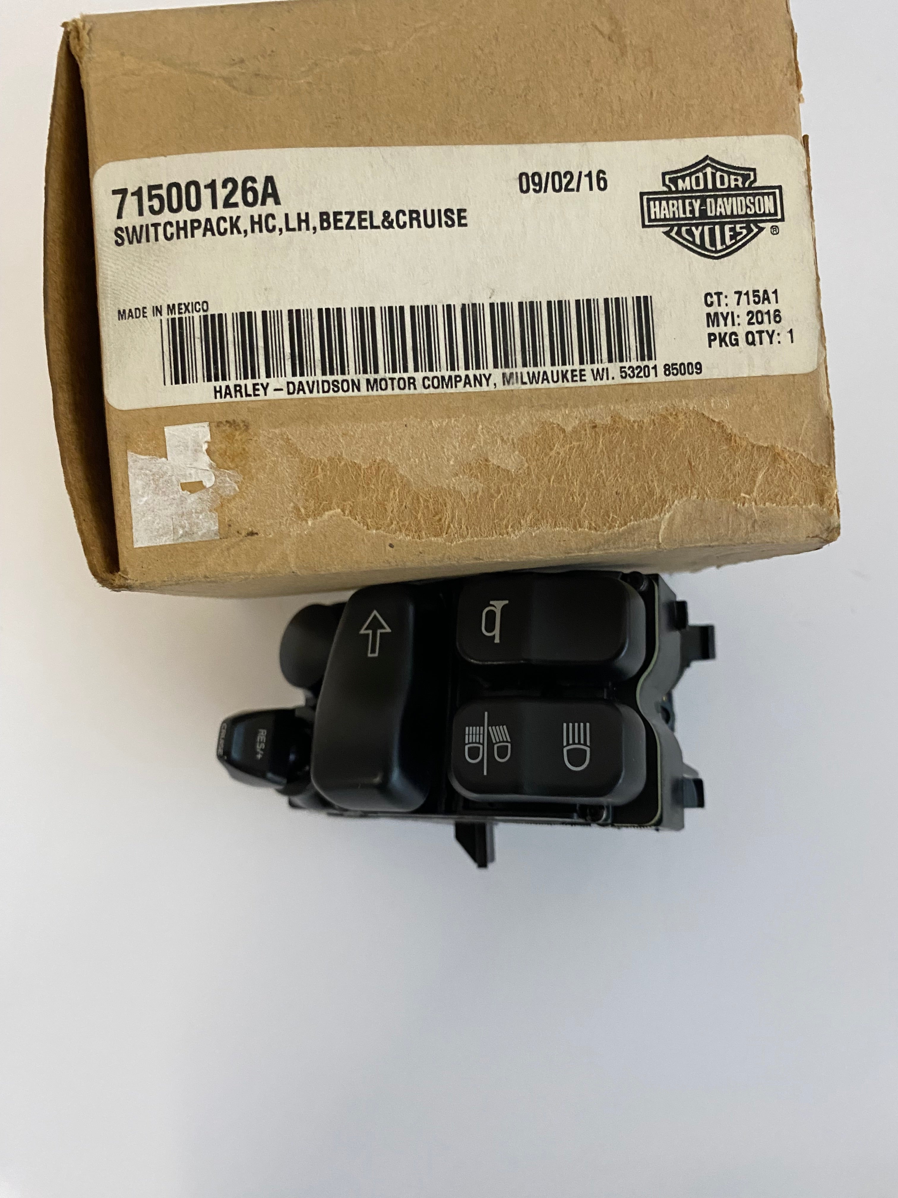 Commodo gauche avec régulateur de vitesse Road King Harley Davidson REF OEM 71500126A