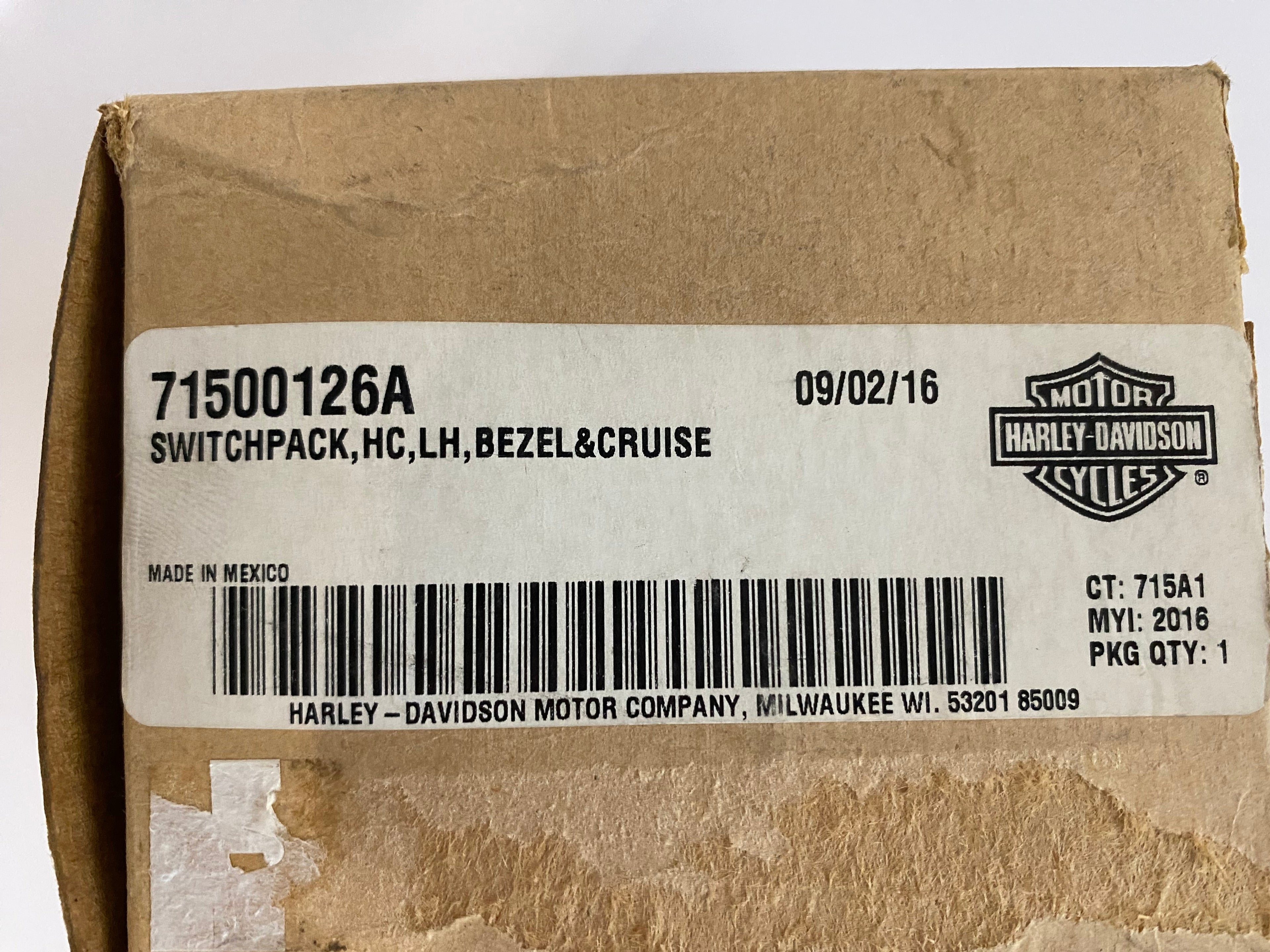 Commodo gauche avec régulateur de vitesse Road King Harley Davidson REF OEM 71500126A