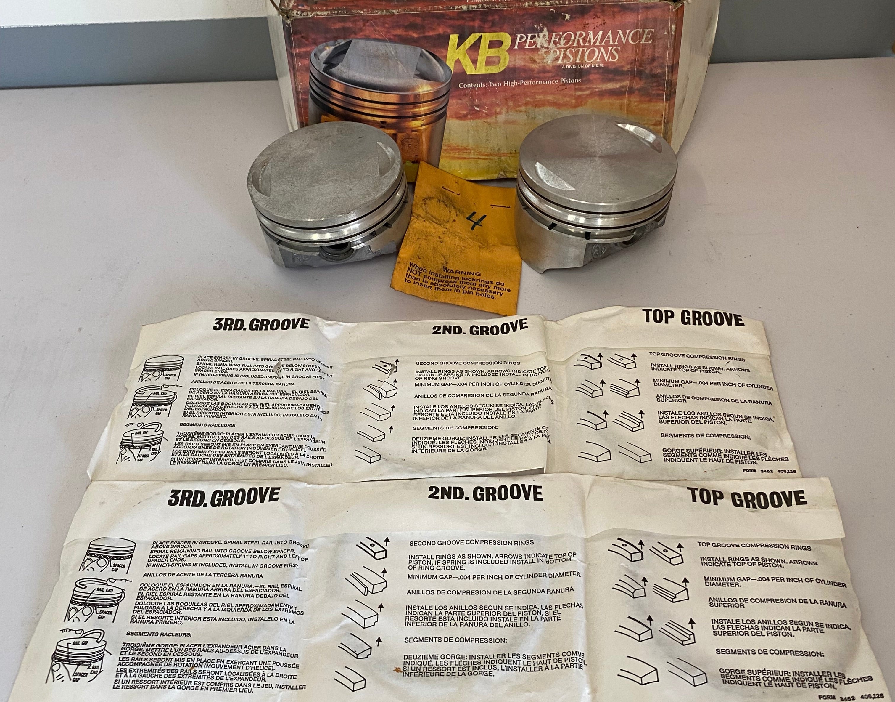 Kit 93ci pistons KB EVO engine REF: 2-kb298+010