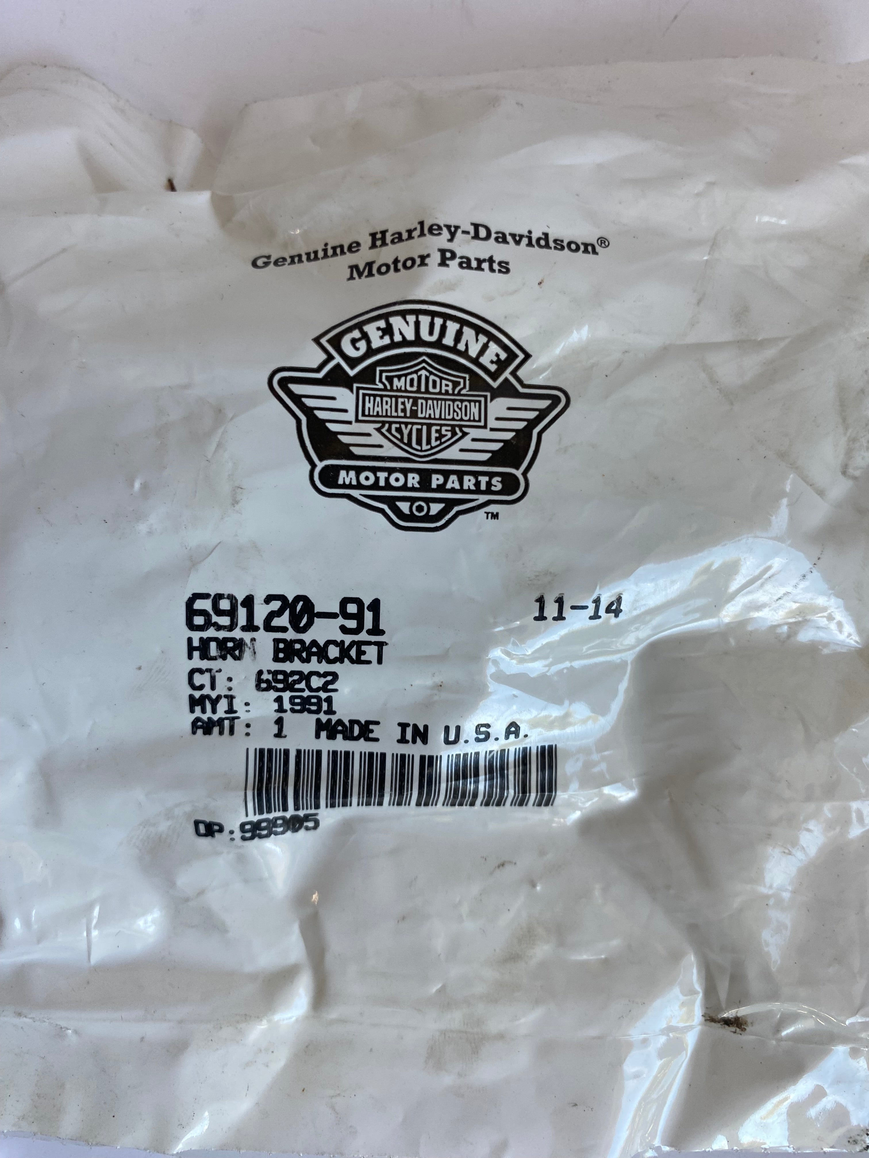 Support klaxon chromé Harley Davidson REF OEM 69120-91