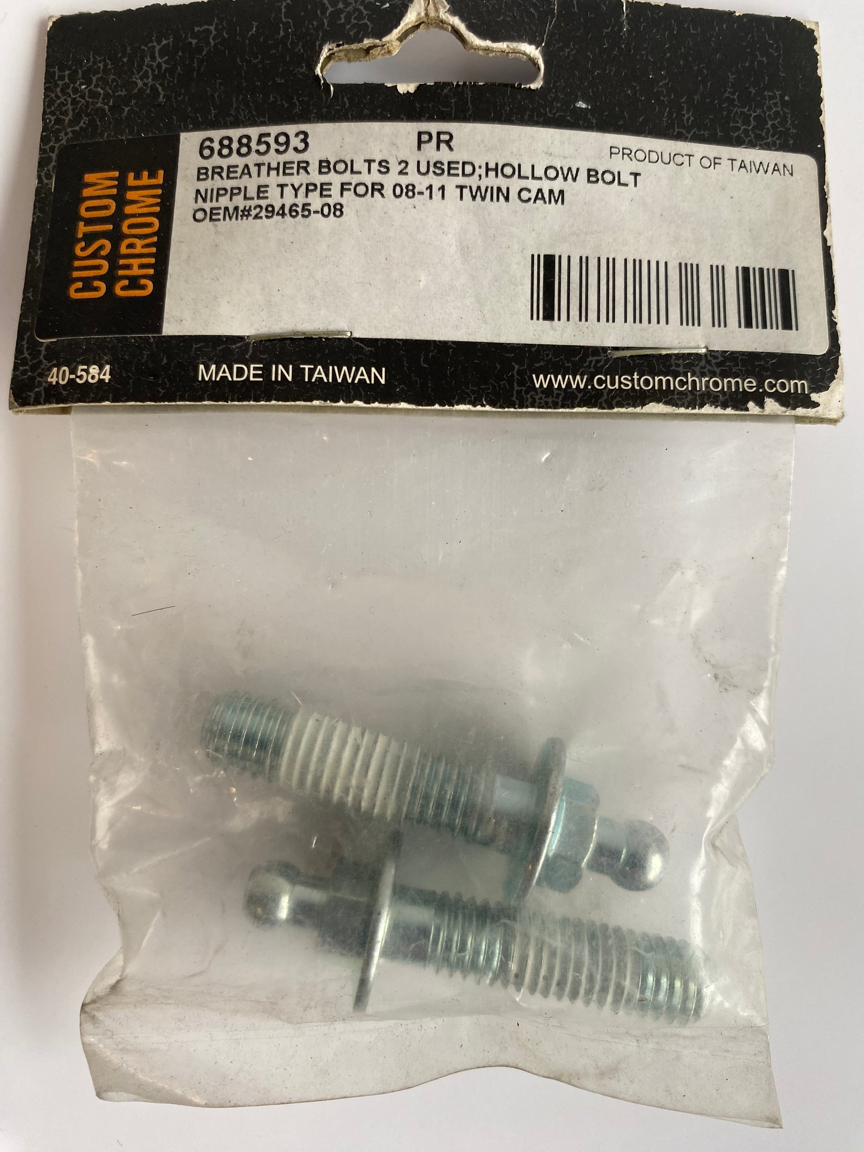 Jeu de 2 vis de reniflard 3/8-16  X 1.525 Harley Davidson REF OEM 29465-08B