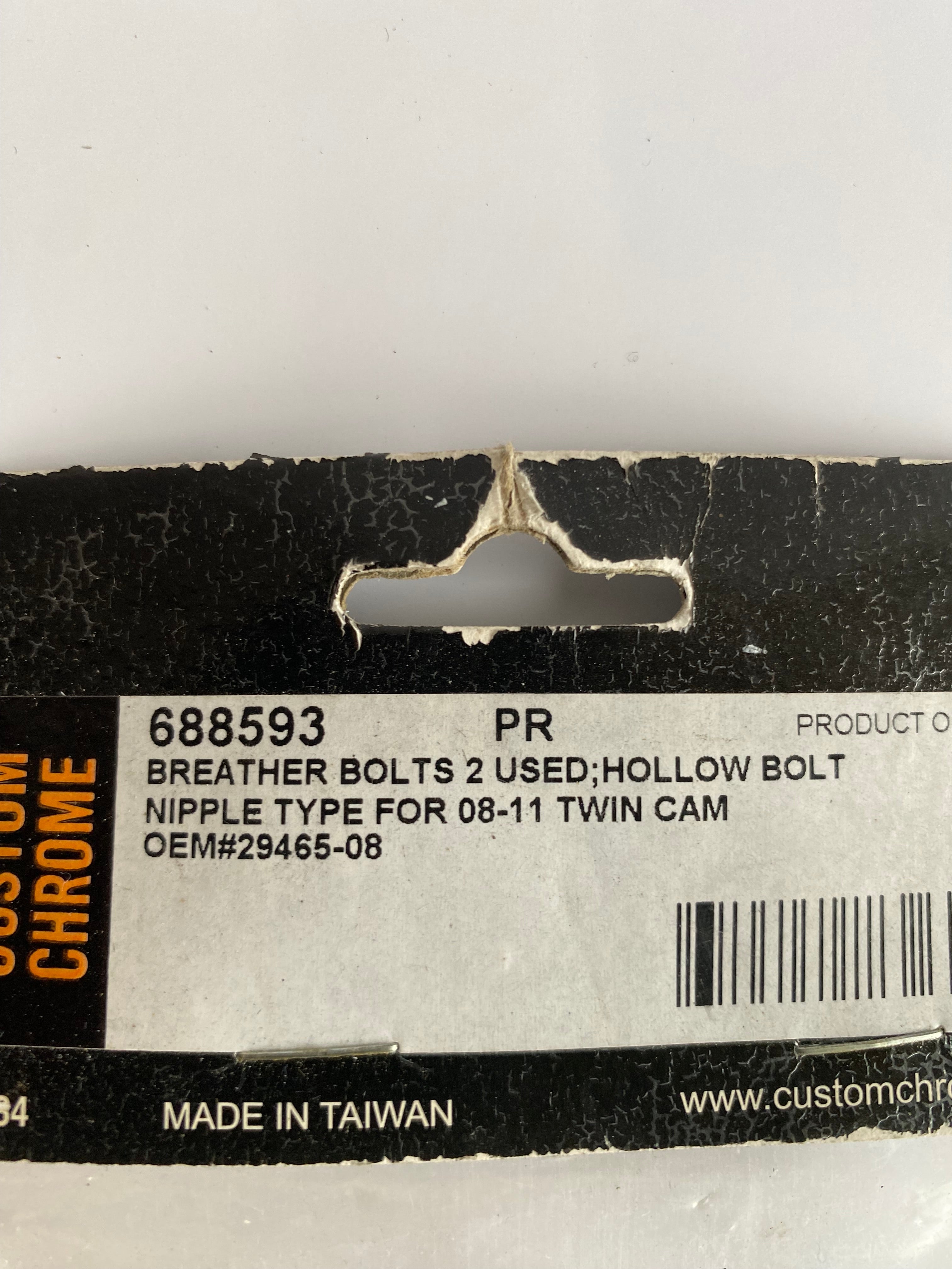 Jeu de 2 vis de reniflard 3/8-16  X 1.525 Harley Davidson REF OEM 29465-08B