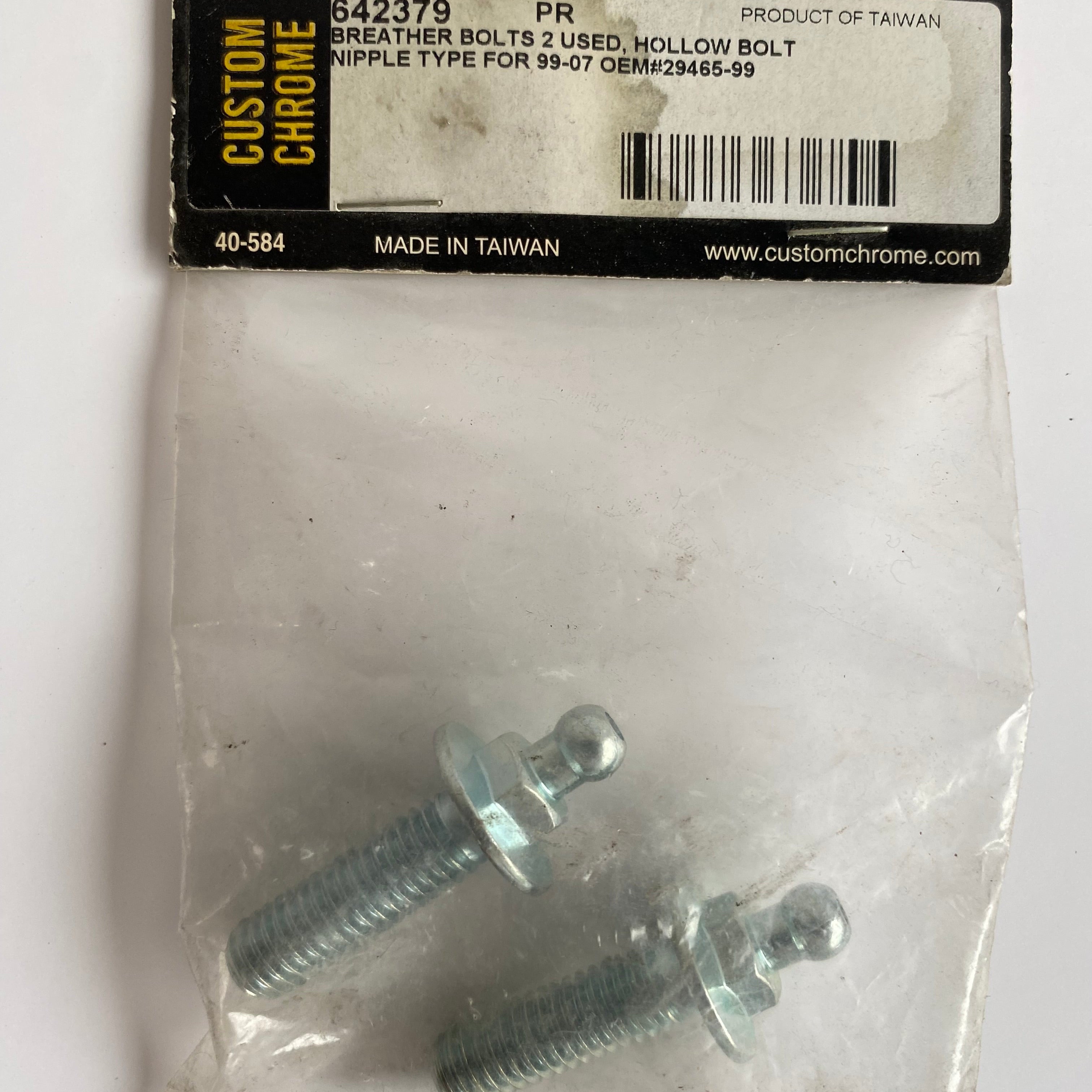 Jeu de 2 vis de reniflards 3/8-16 x 1-1/4 Harley Davidson REF OEM 29465-99