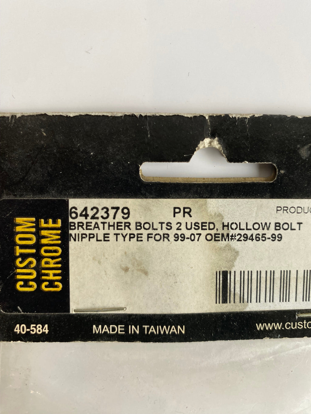 Jeu de 2 vis de reniflards 3/8-16 x 1-1/4 Harley Davidson REF OEM 29465-99