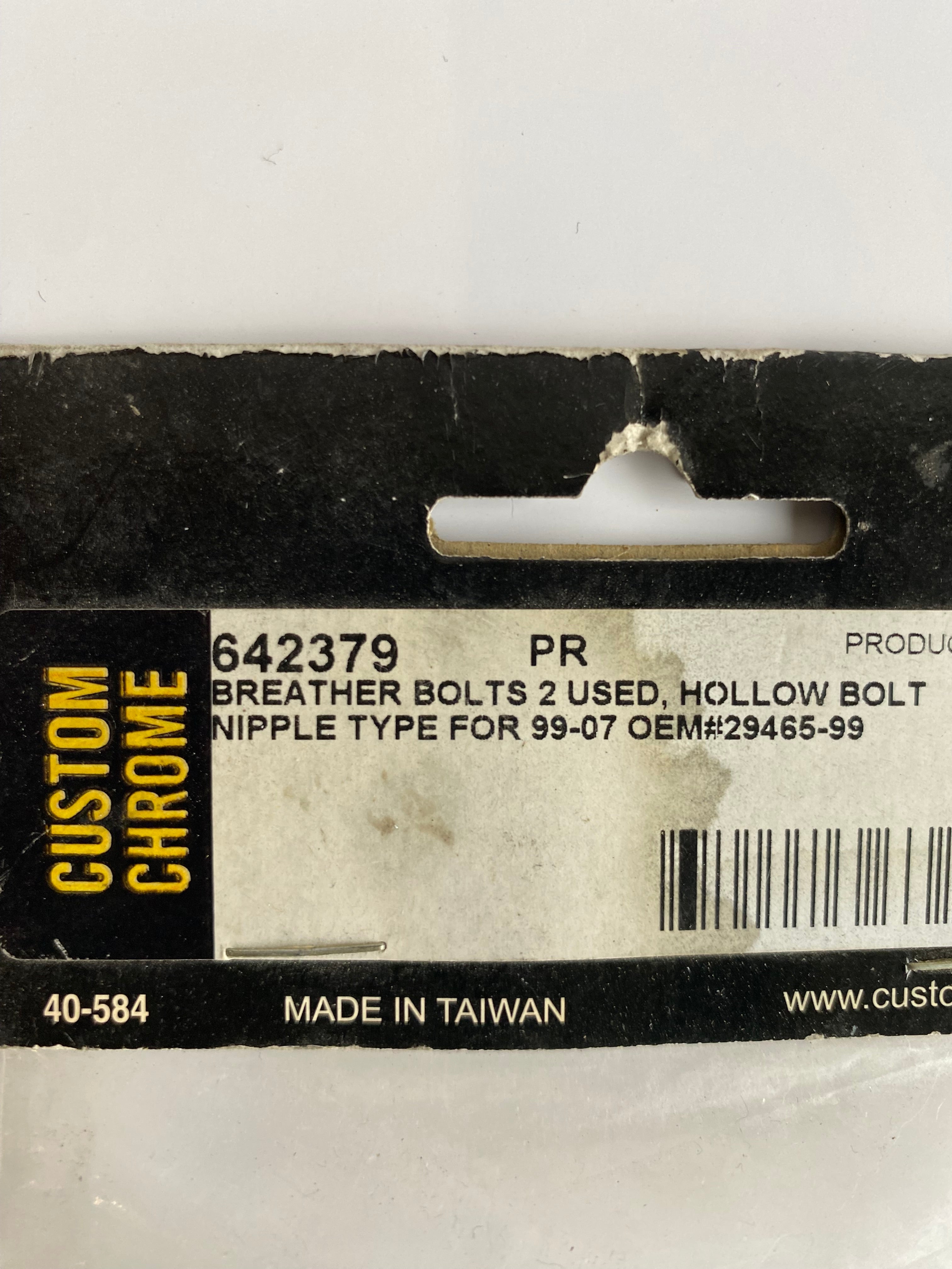 Jeu de 2 vis de reniflards 3/8-16 x 1-1/4 Harley Davidson REF OEM 29465-99