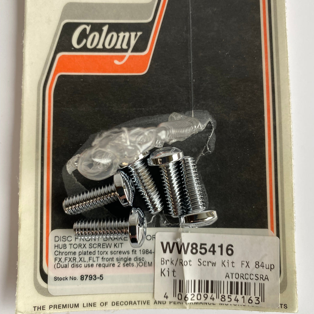 Kit de 5 vis chromées pour disque de frein avant Harley Davidson REF WW 85-816