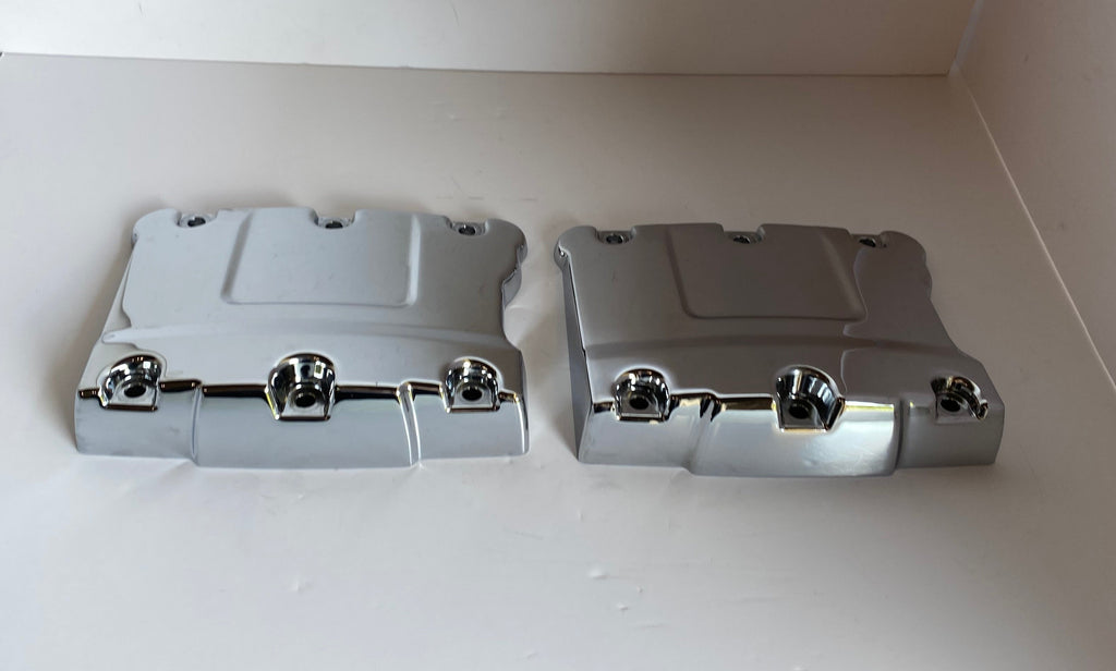 Jeu de 2 caches culbuteurs chromés supérieur Twin Cam Harley Davidson REF OEM 17572-99