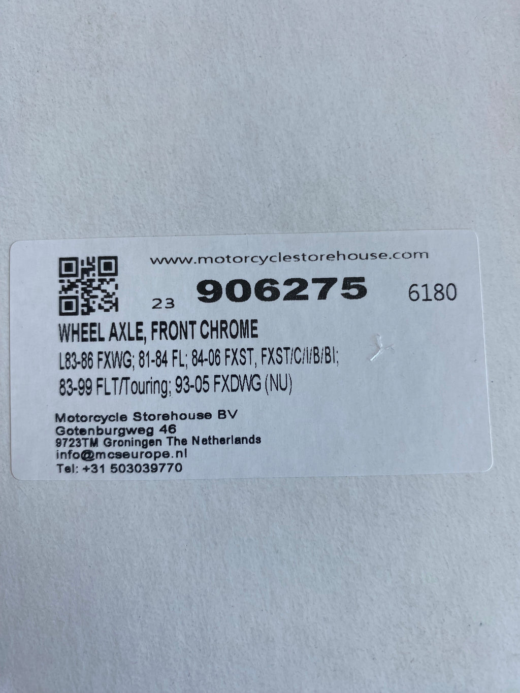 Axe de roue avant chromée 327 mm & Ø 3/4" Harley Davidson REF OEM 43346-83B