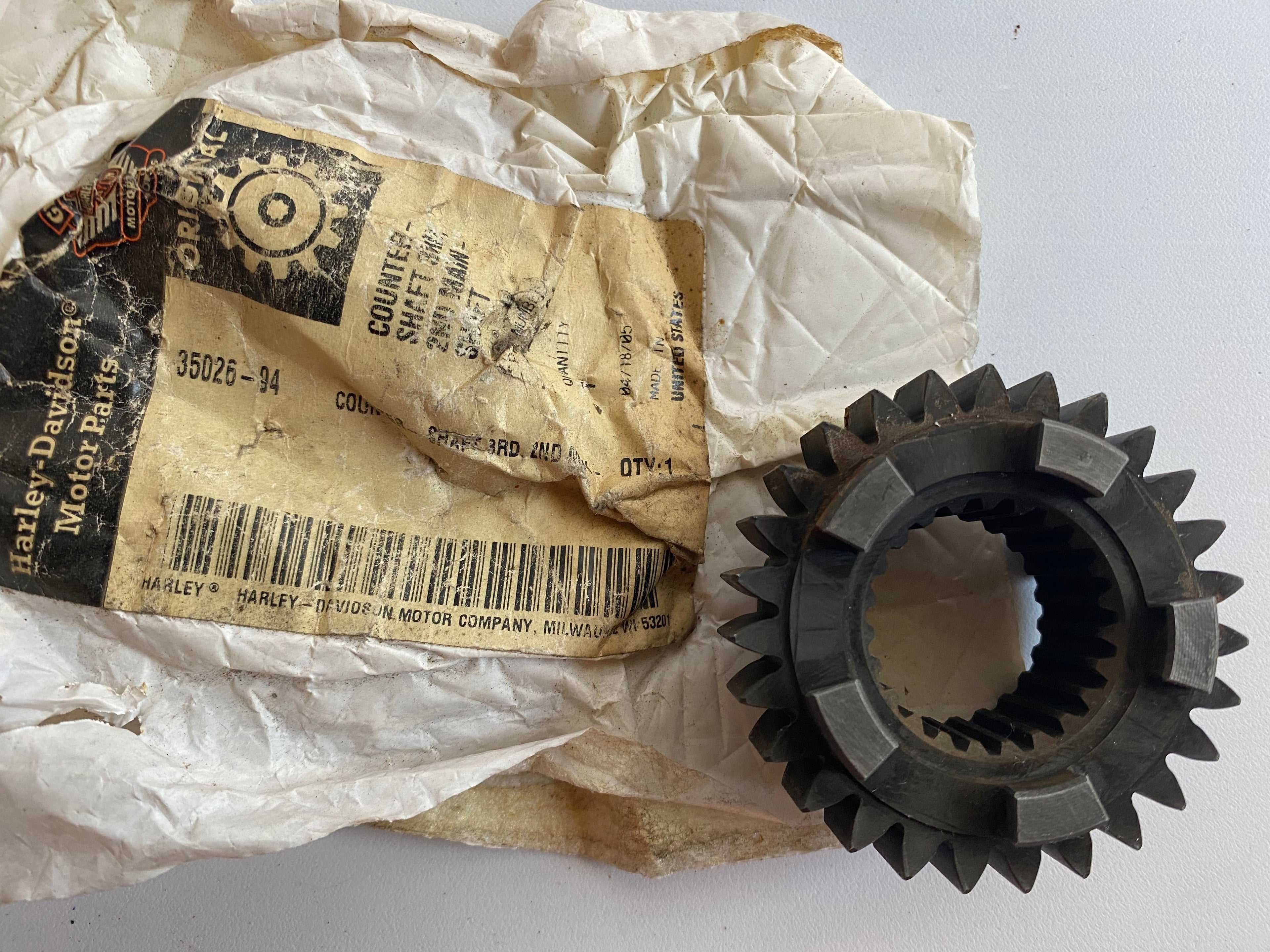 2nd main &amp; 3rd secondary pinion for 5-speed Harley Davidson gearbox REF OEM 35026-94