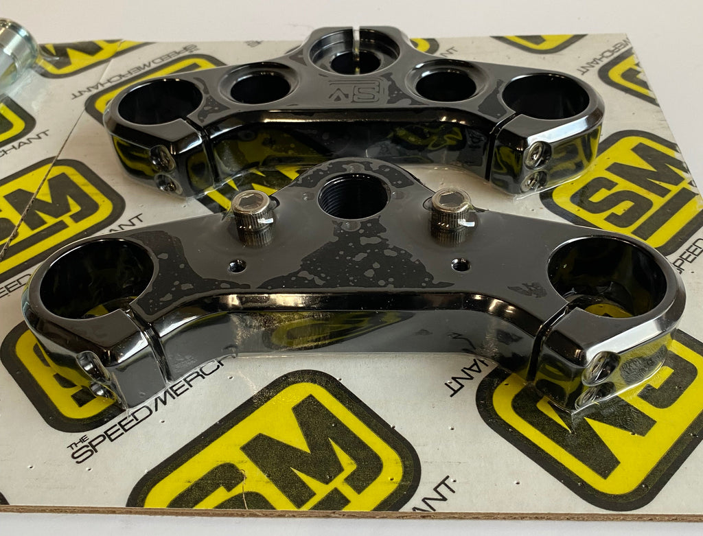 Jeu de tés de fourche 39 mm noir Speed Merchant Sportster, Dyna Harley Davidson REF Drag 0408-0298