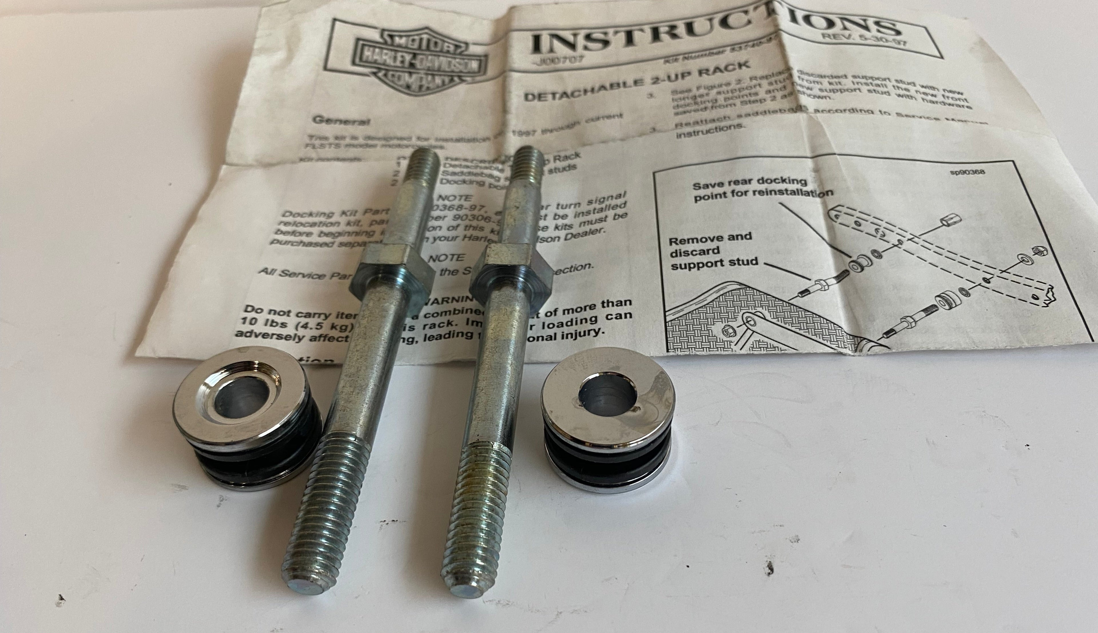 Kit de montage rack 2 points Softail Springer Harley Davidson REF 53480-97 & 53740-97