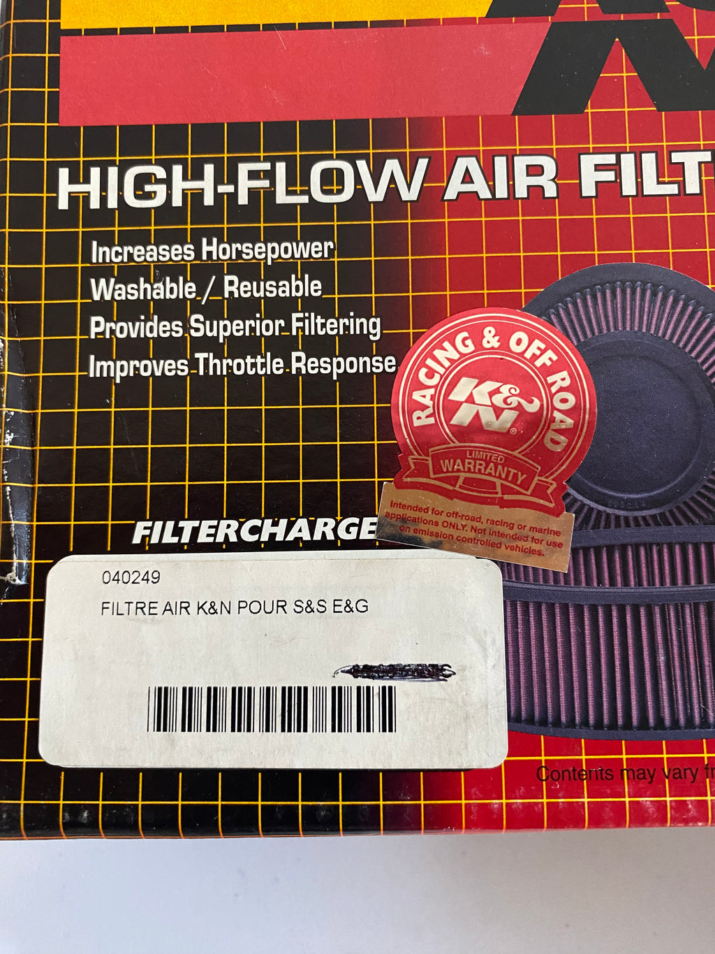 K&amp;N air filter for S&amp;S air filter REF: E-3226