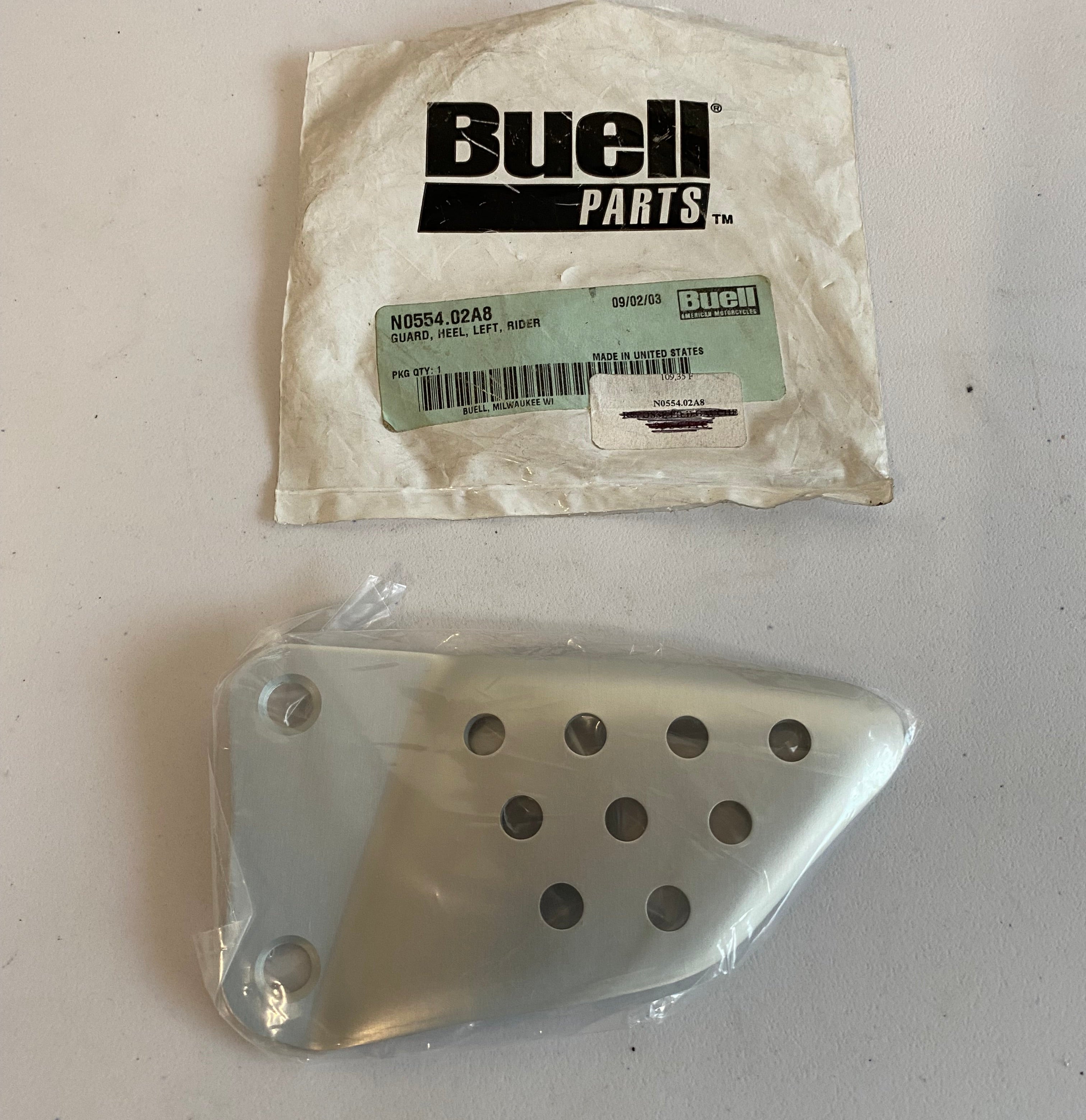 BUELL Left Heel Guard OEM REF: N0554.02A8