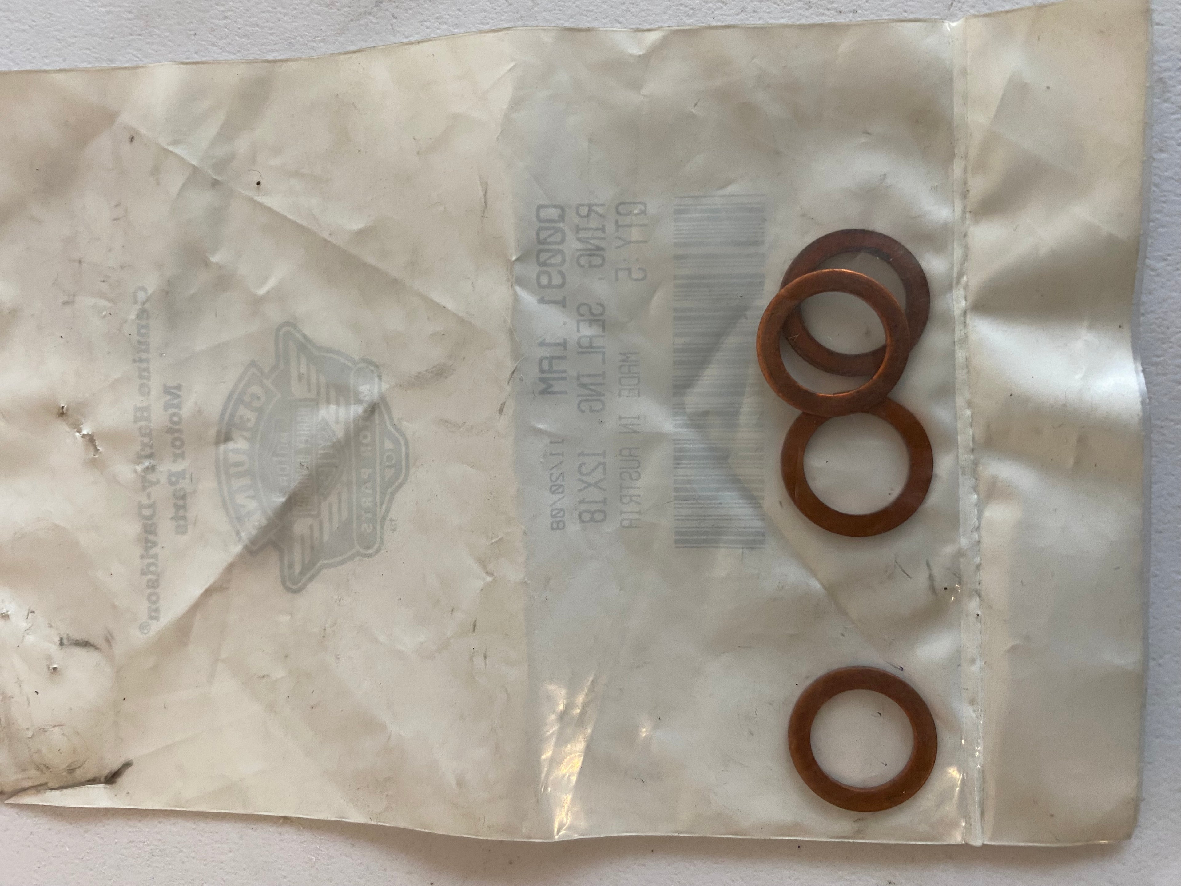 BUELL copper drain plug gaskets REF OEM: Q0091.1AM