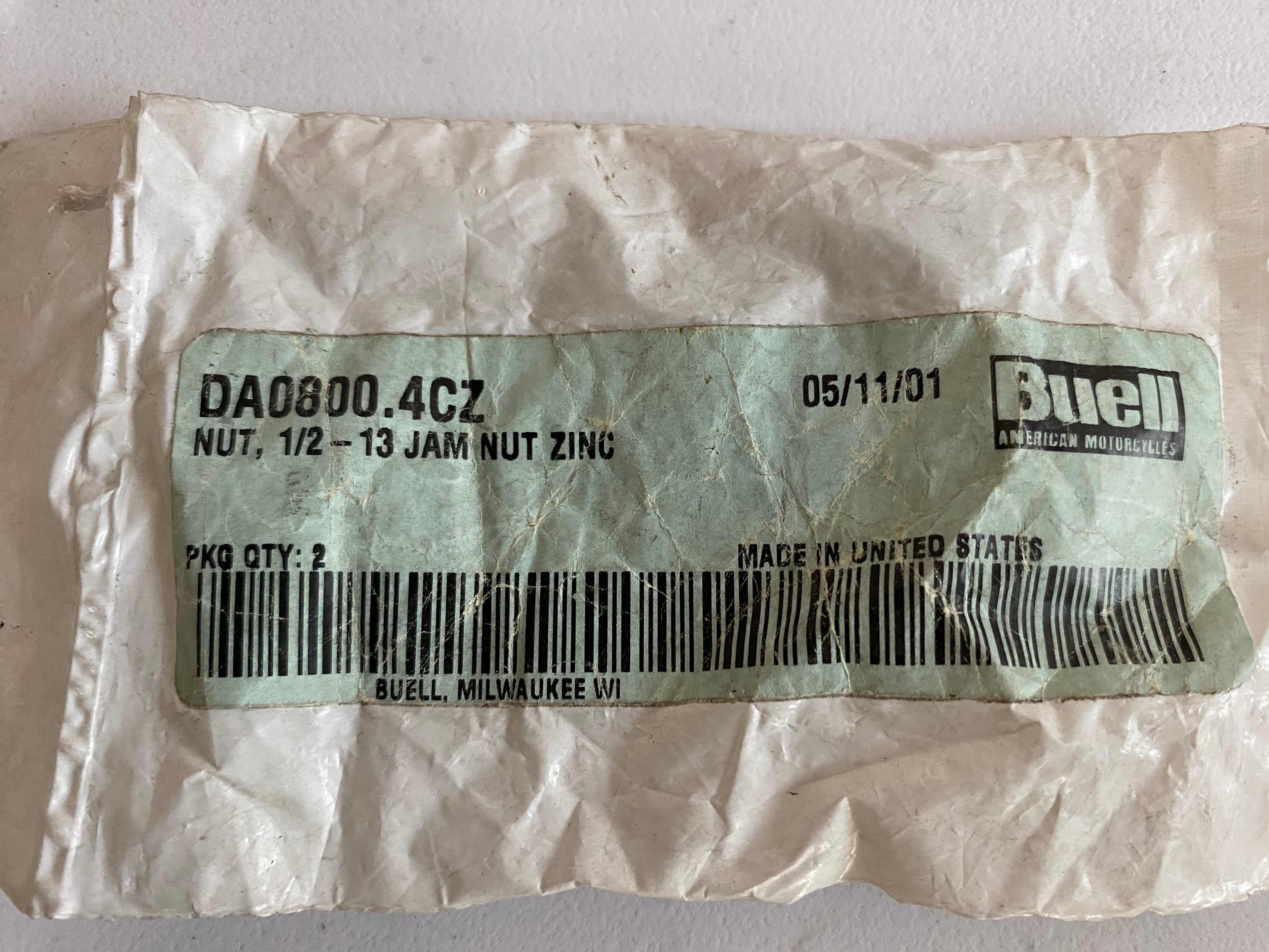 BUELL breather lock nuts REF OEM: DA0800.4CZ