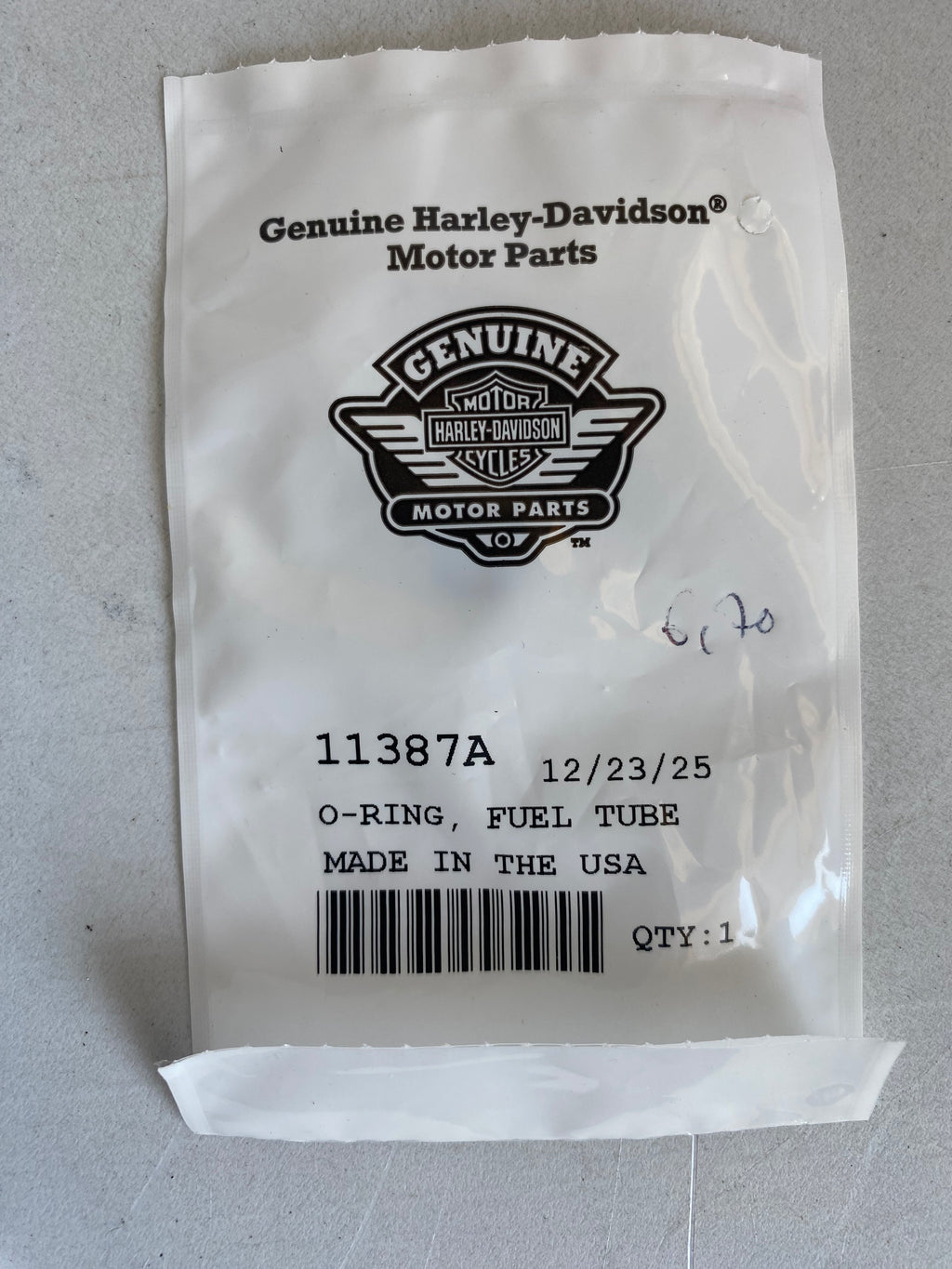 Joint torique durite pompe à carburant Harley Davidson REF OEM 11387A