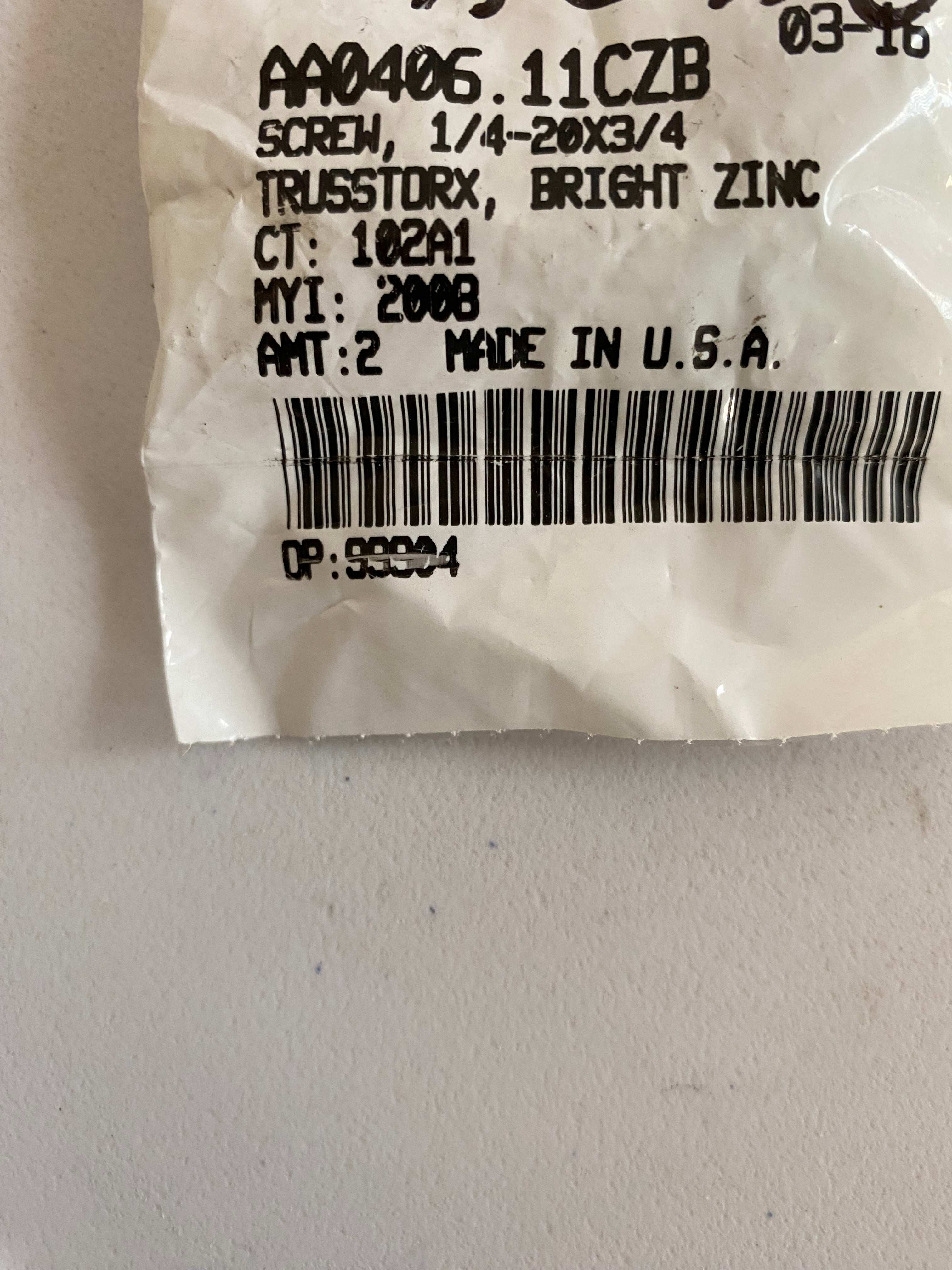 Vis pour collier durite de frein avant Buell REF OEM : AA0406.11CZB