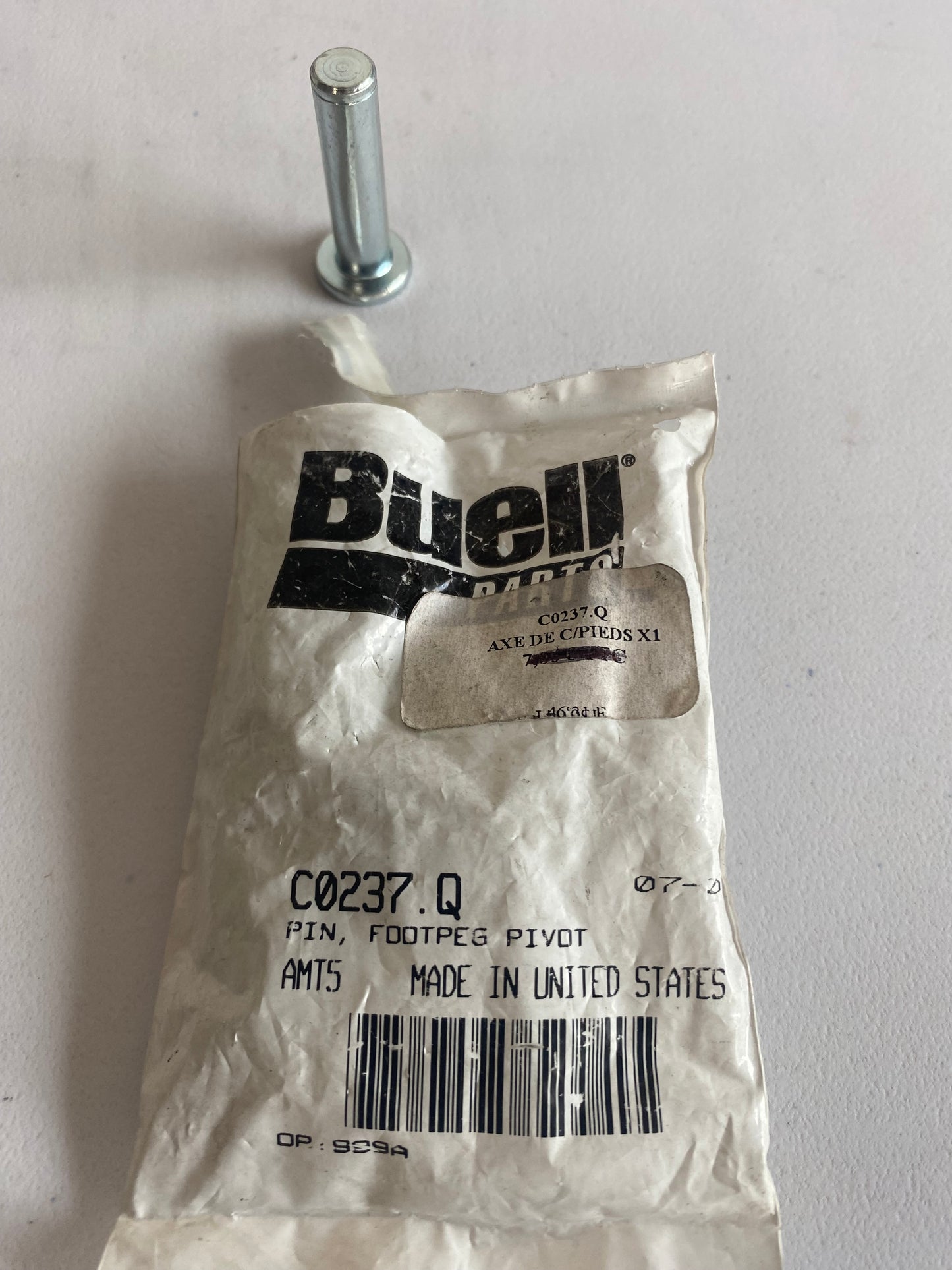 Axe de cale pied BUELL REF OEM : C0237.Q
