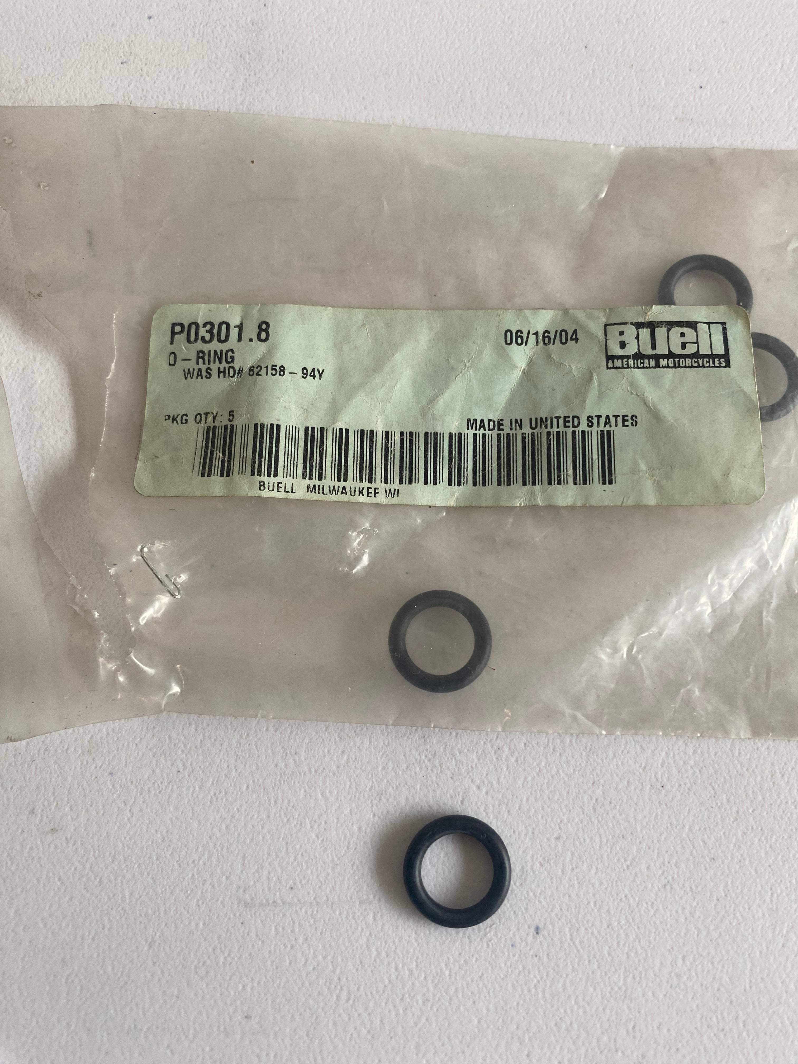 BUELL fuel fitting O-ring OEM REF: P0301.8