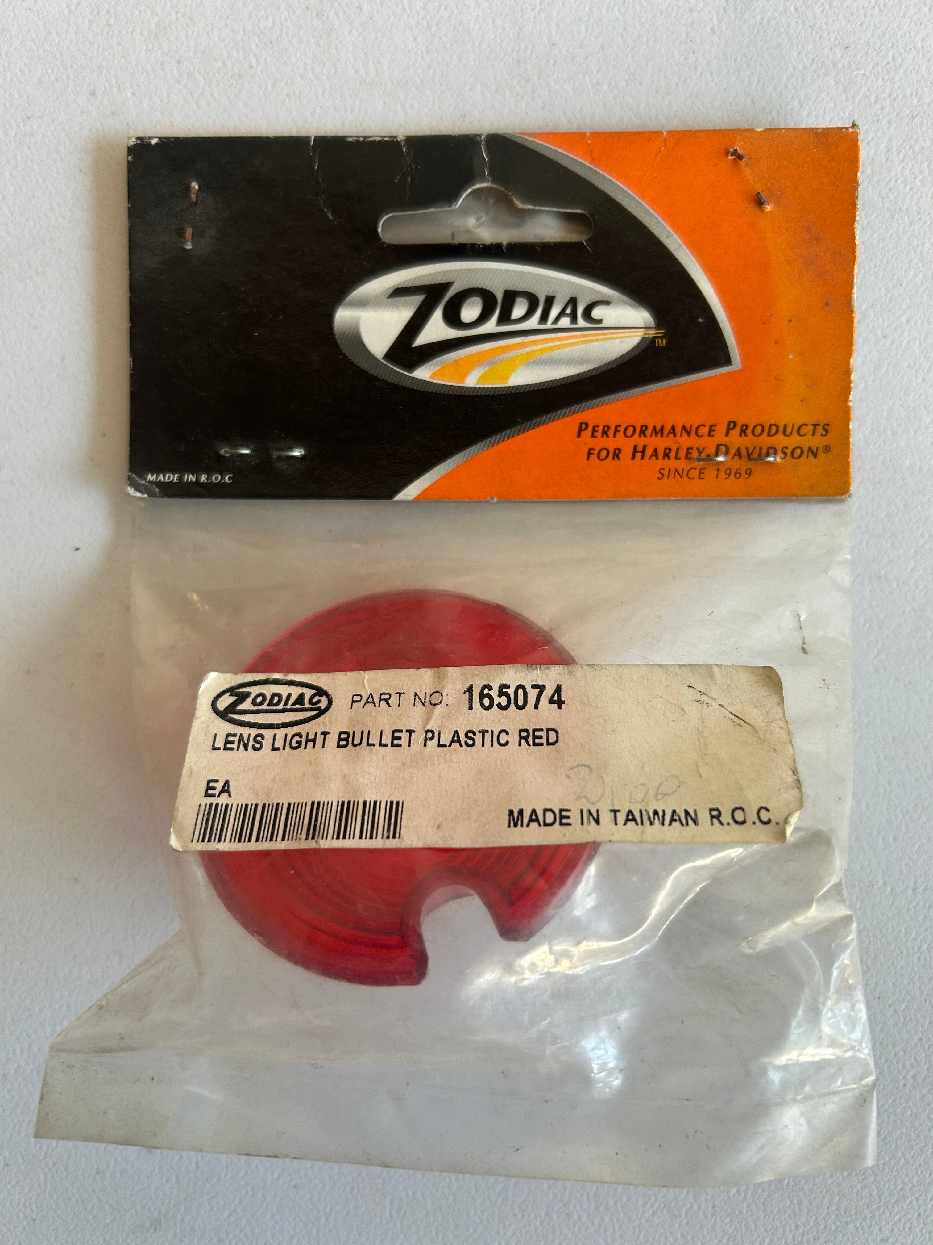 Bullet marker red indicator lens Harley Davidson Zodiac REF: 165074