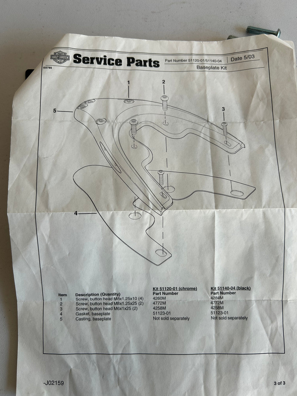 Joint support arrière passager Vrod Harley Davidson REF OEM : 51123-01