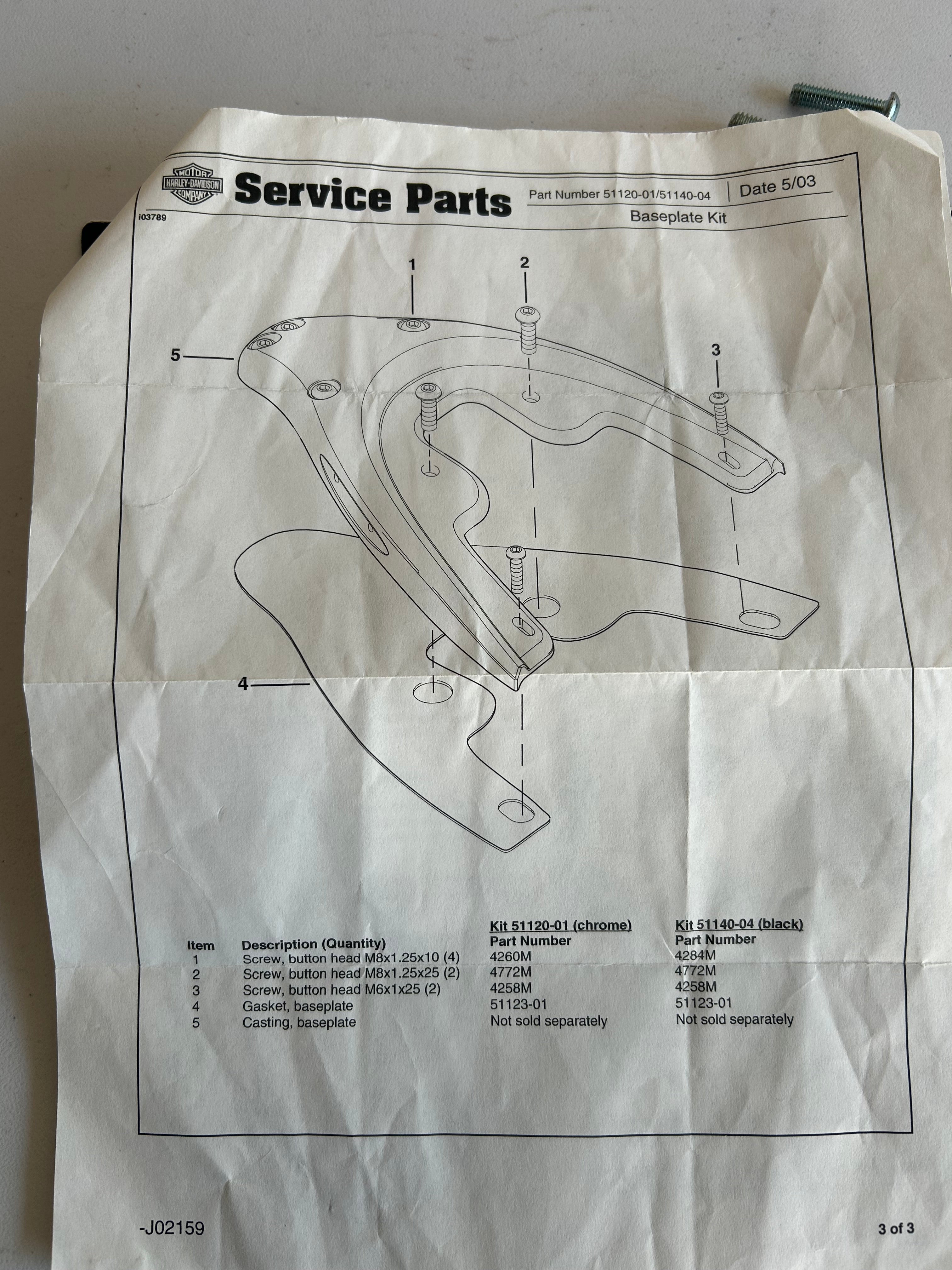 Joint support arrière passager Vrod Harley Davidson REF OEM : 51123-01