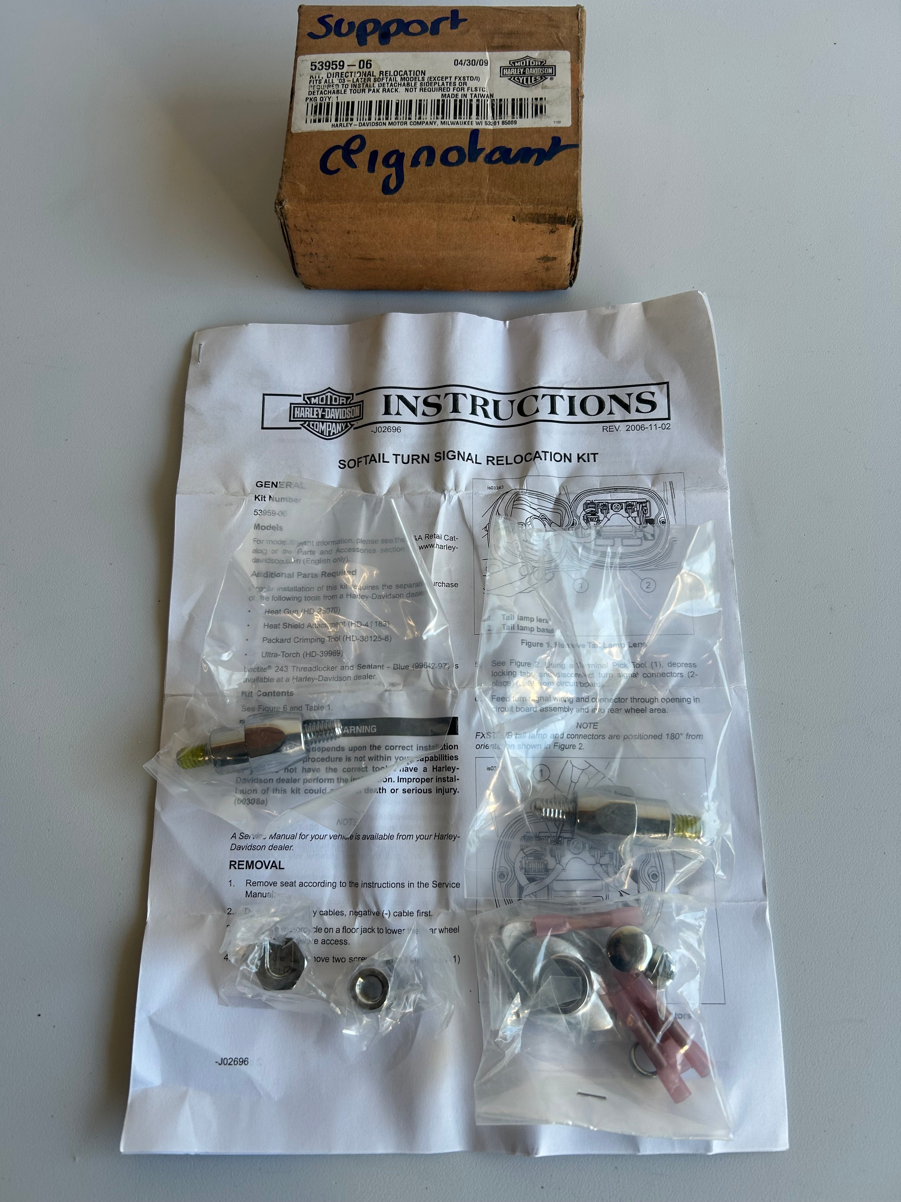 kit relocation clignotants arrière sissy bar Harley Davidson REF 53959-06