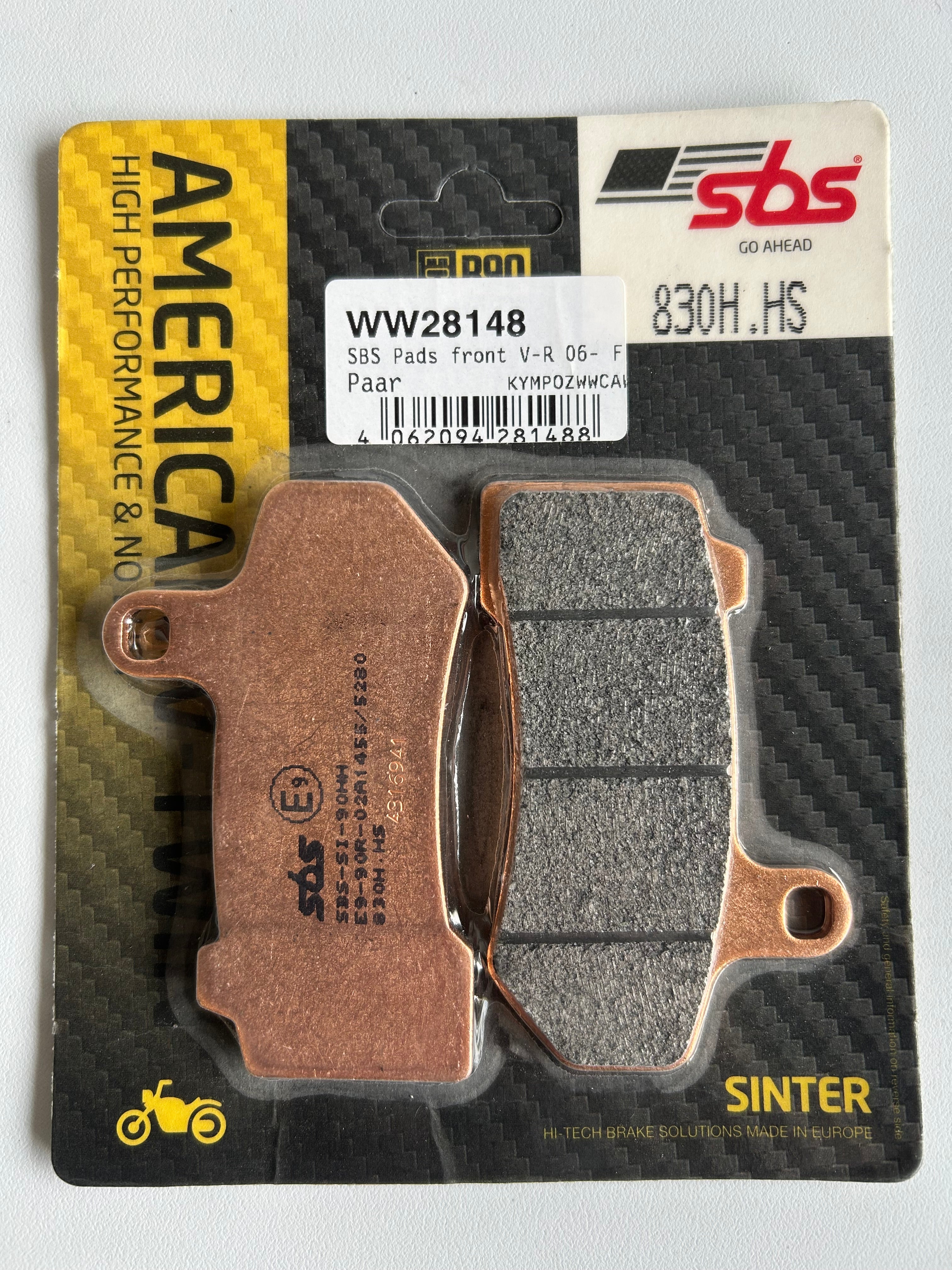 jeu de plaquettes frein avant et arrière SBS Harley Davidson REF WW 28-148