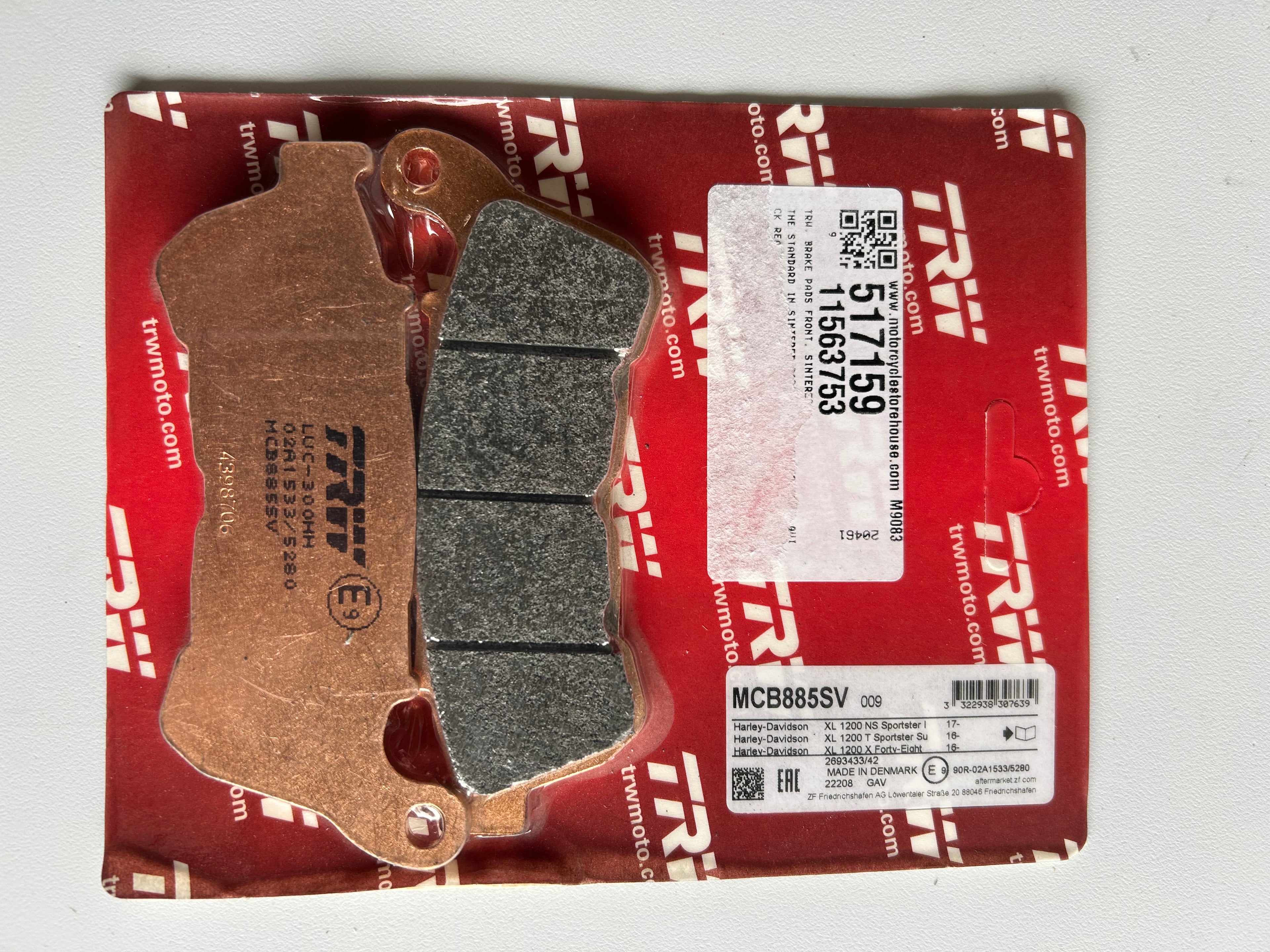 TRW Harley Davidson front brake pad set REF MCS 517159