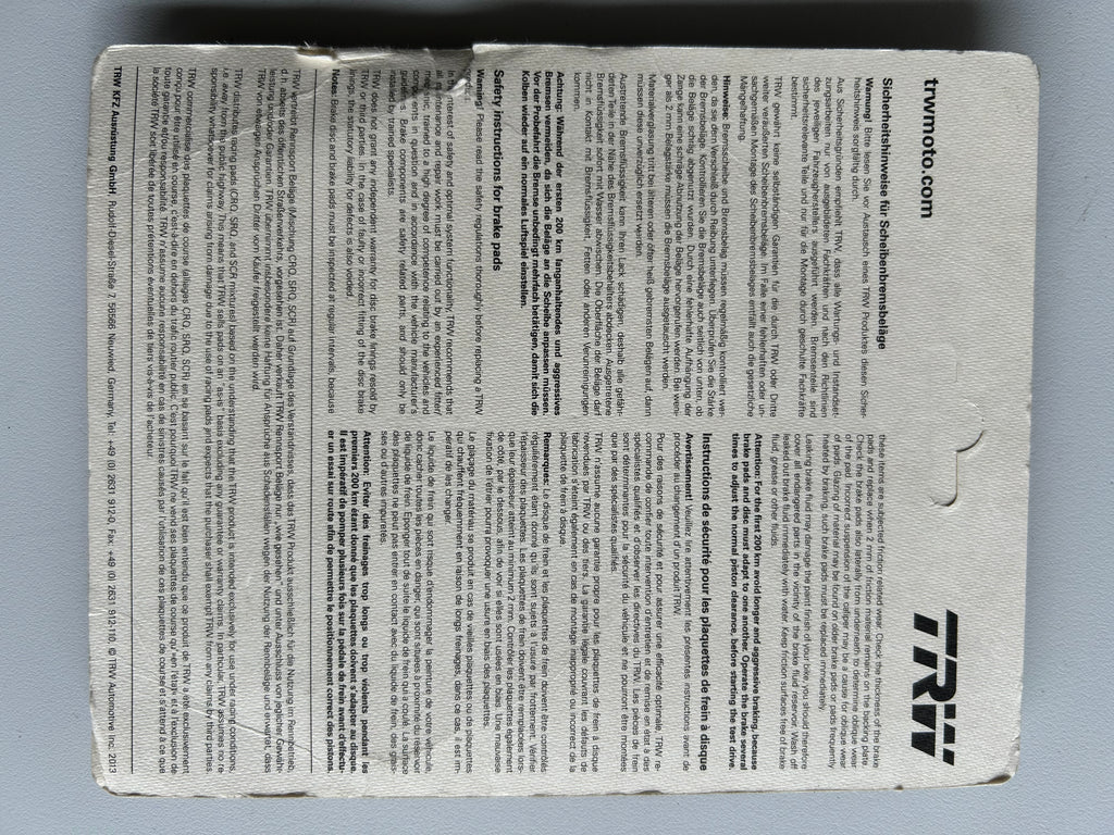 TRW Harley Davidson Bremsbelagsatz vorne REF MCS 517159