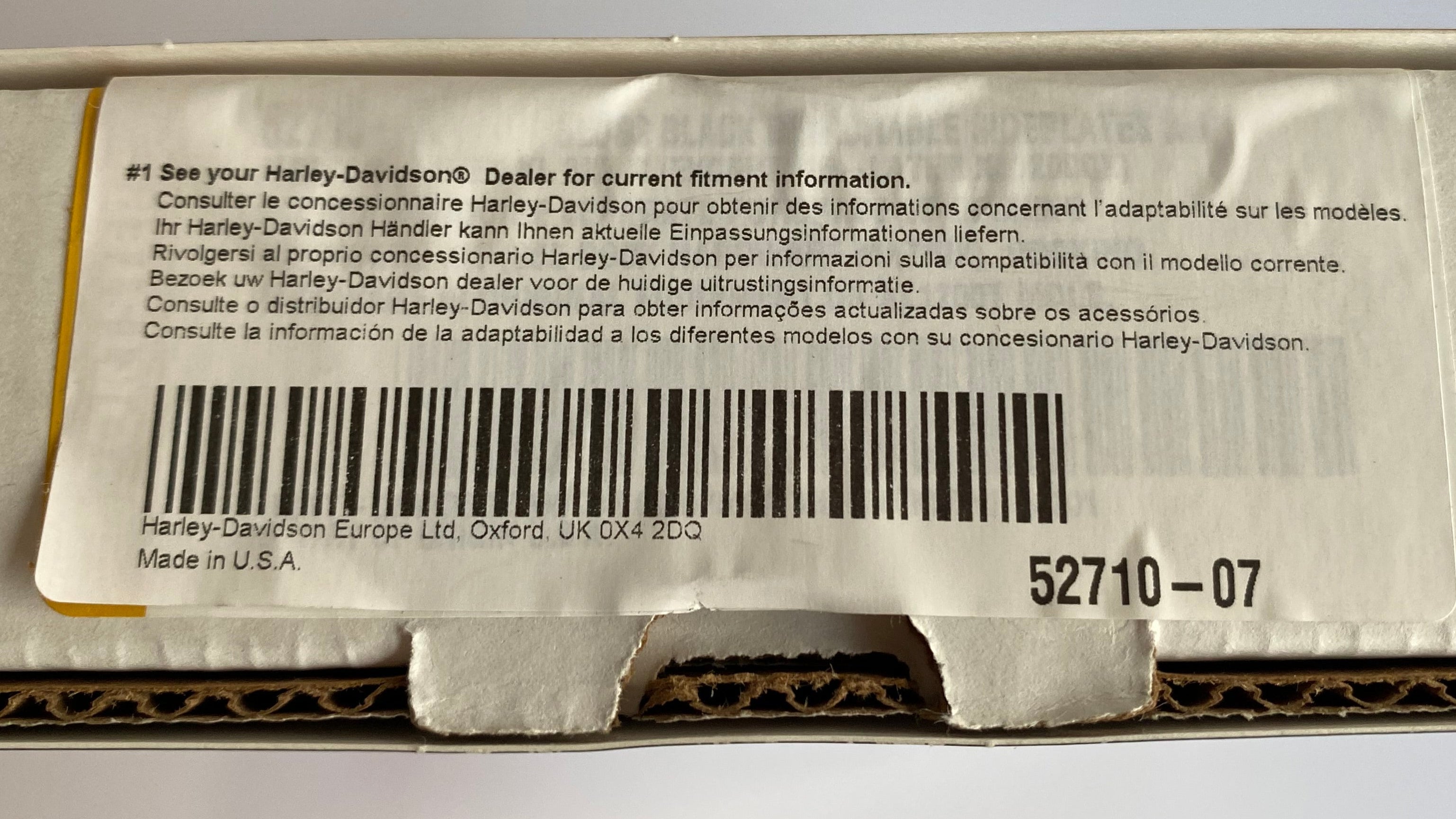 Jeu de platines de sissy bar détachables noirs Sportster Harley Davidson REF 52710-07