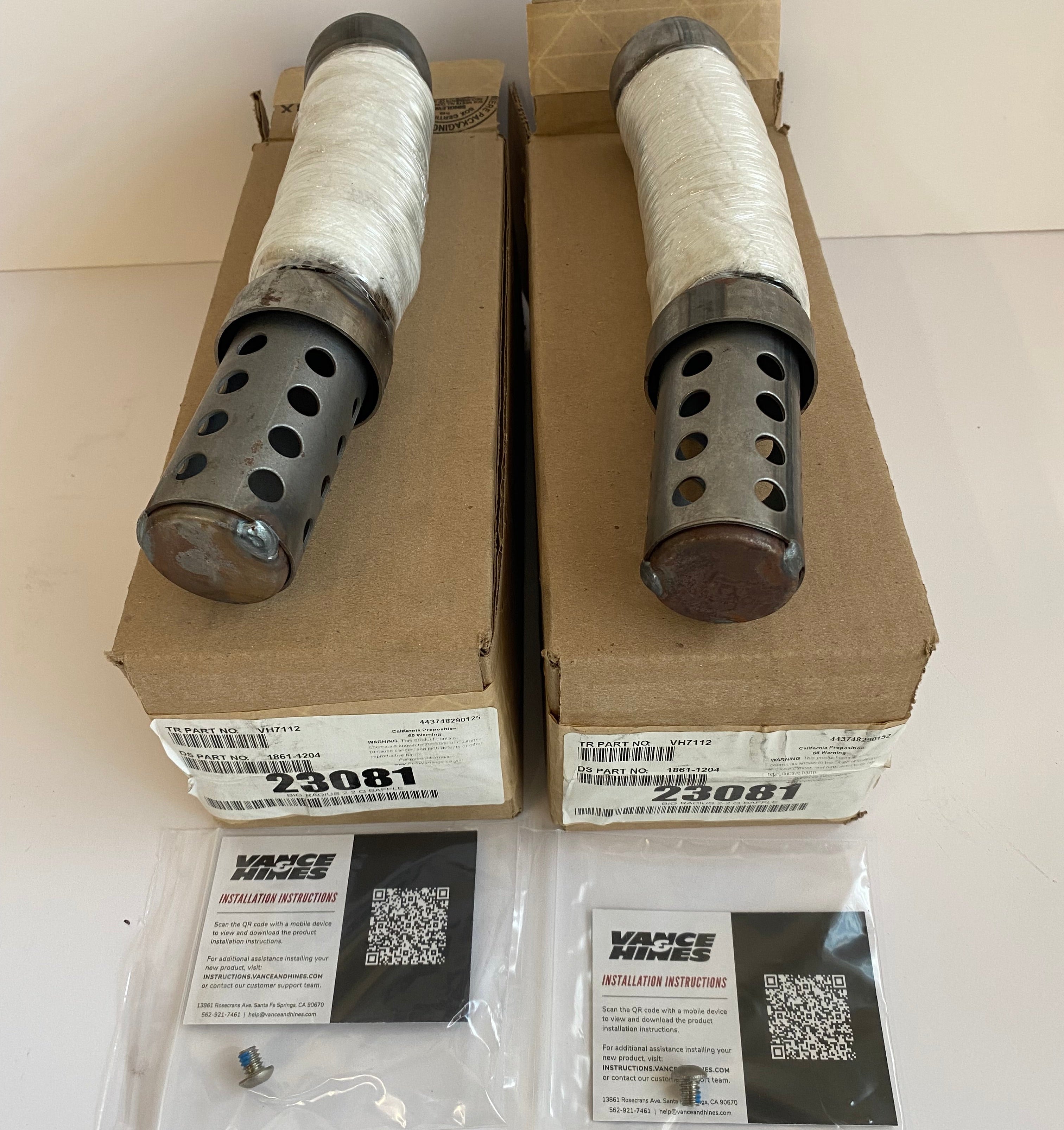 Dämpfereinsätze Quiet Baffles Vance&Hines Big Radius Harley Davidson REF V&H 23081