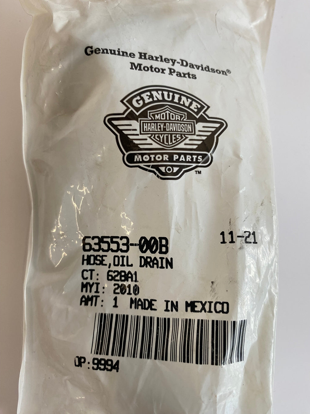 Durite vidange réservoir huile moteur Softail Harley Davidson REF OEM 63553-00B