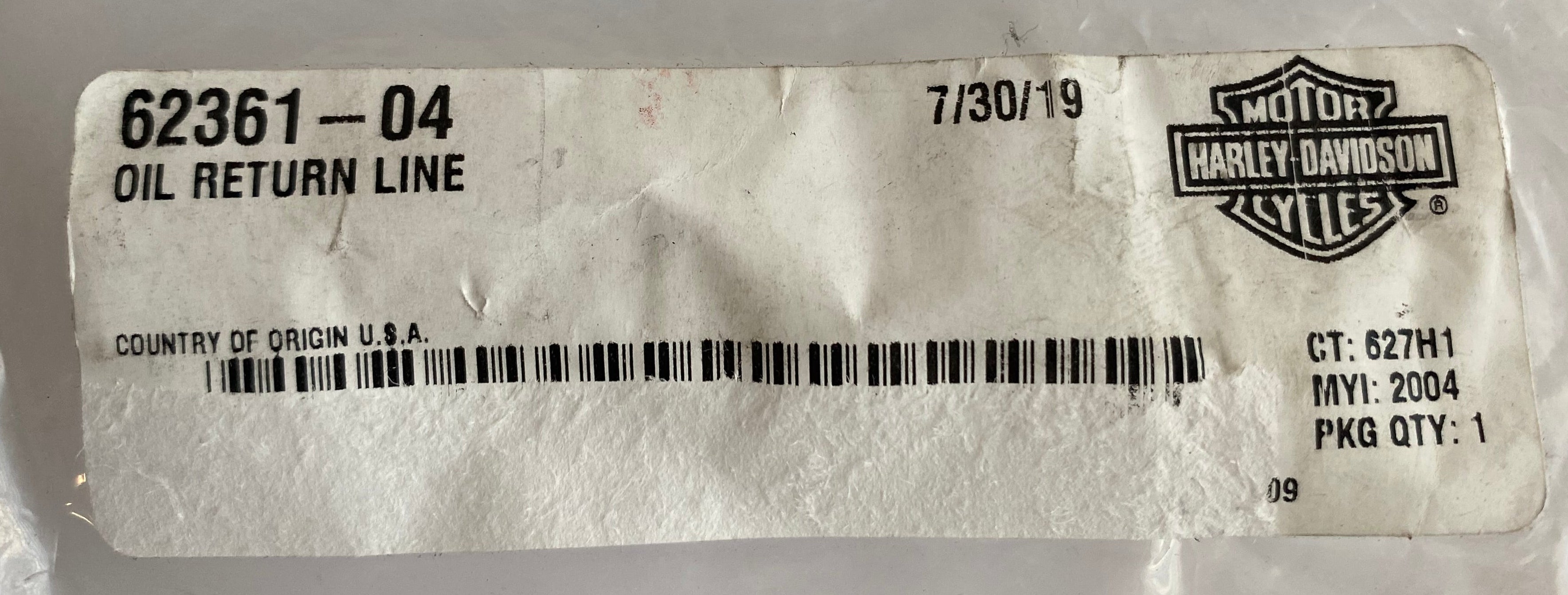 Durite retour d'huile moteur réservoir Sportster Harley Davidson REF OEM 62361-04