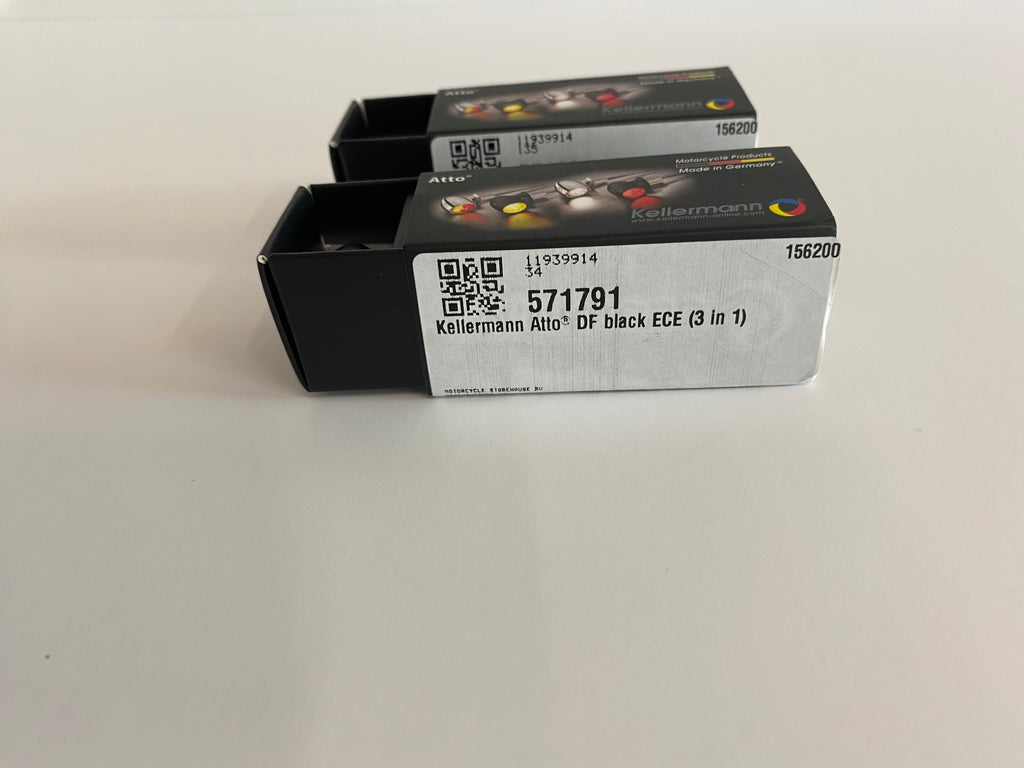 Jeu de 2 mini clignotants Atto DF 3 fonctions noir Kellermann Harley Davidson REF MCS 571791