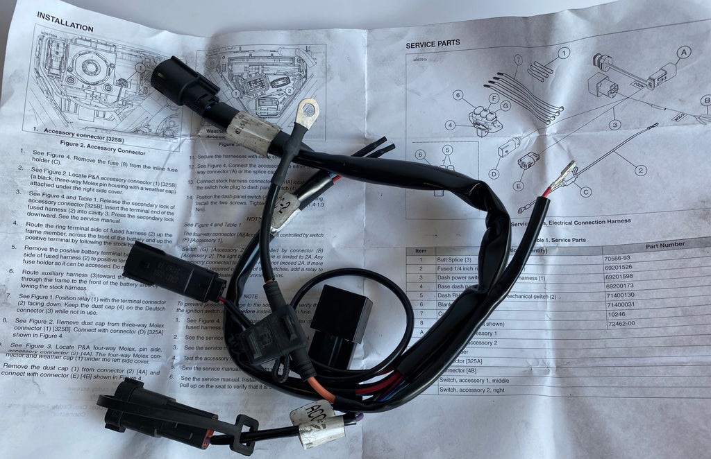 Harley Davidson Auxiliary Power Switch Harness REF OEM 69201598