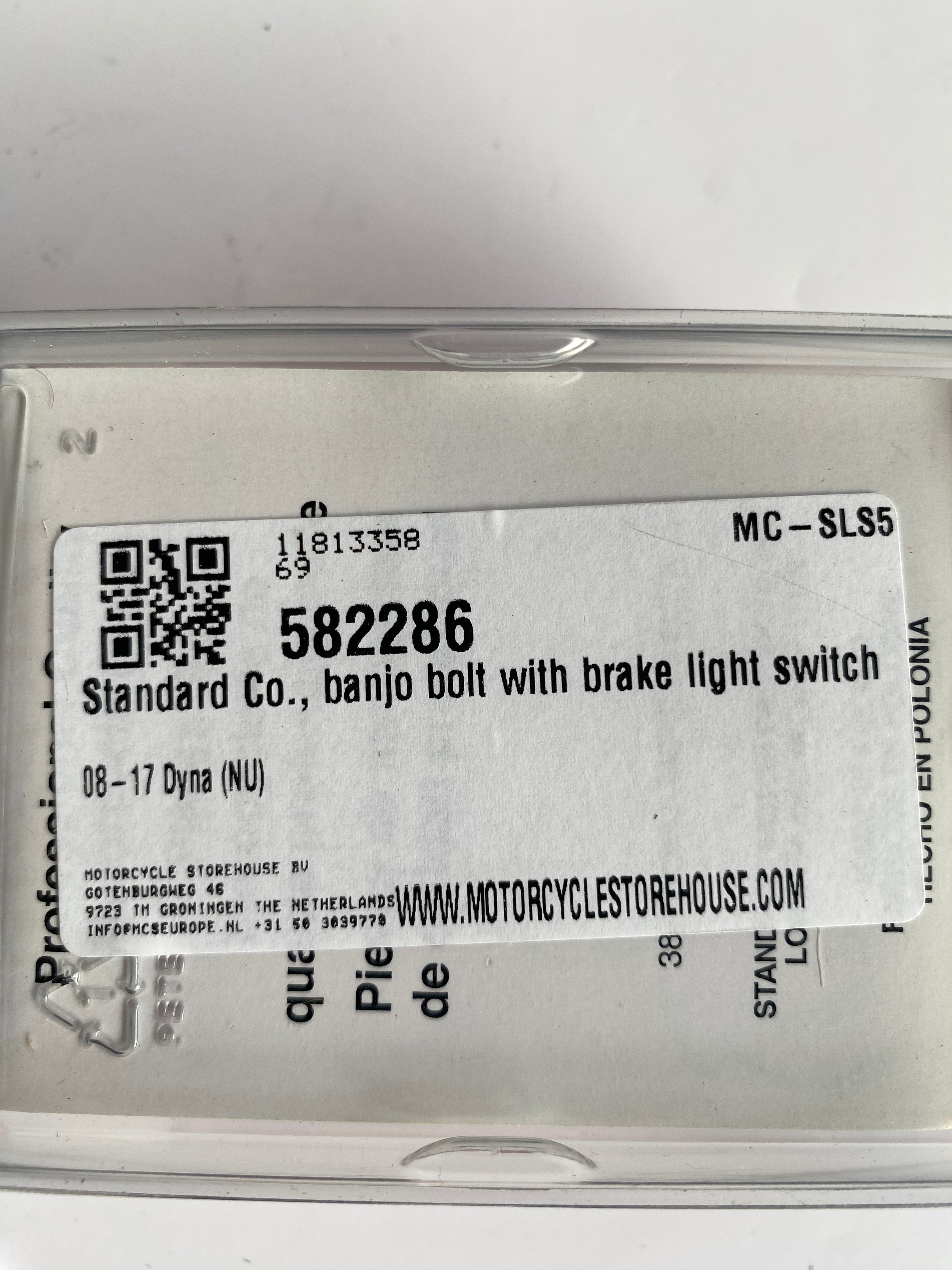 Vis banjo 3/8-24 avec contacteur feu stop arrière DYNA Harley Davidson REF MCS 582286