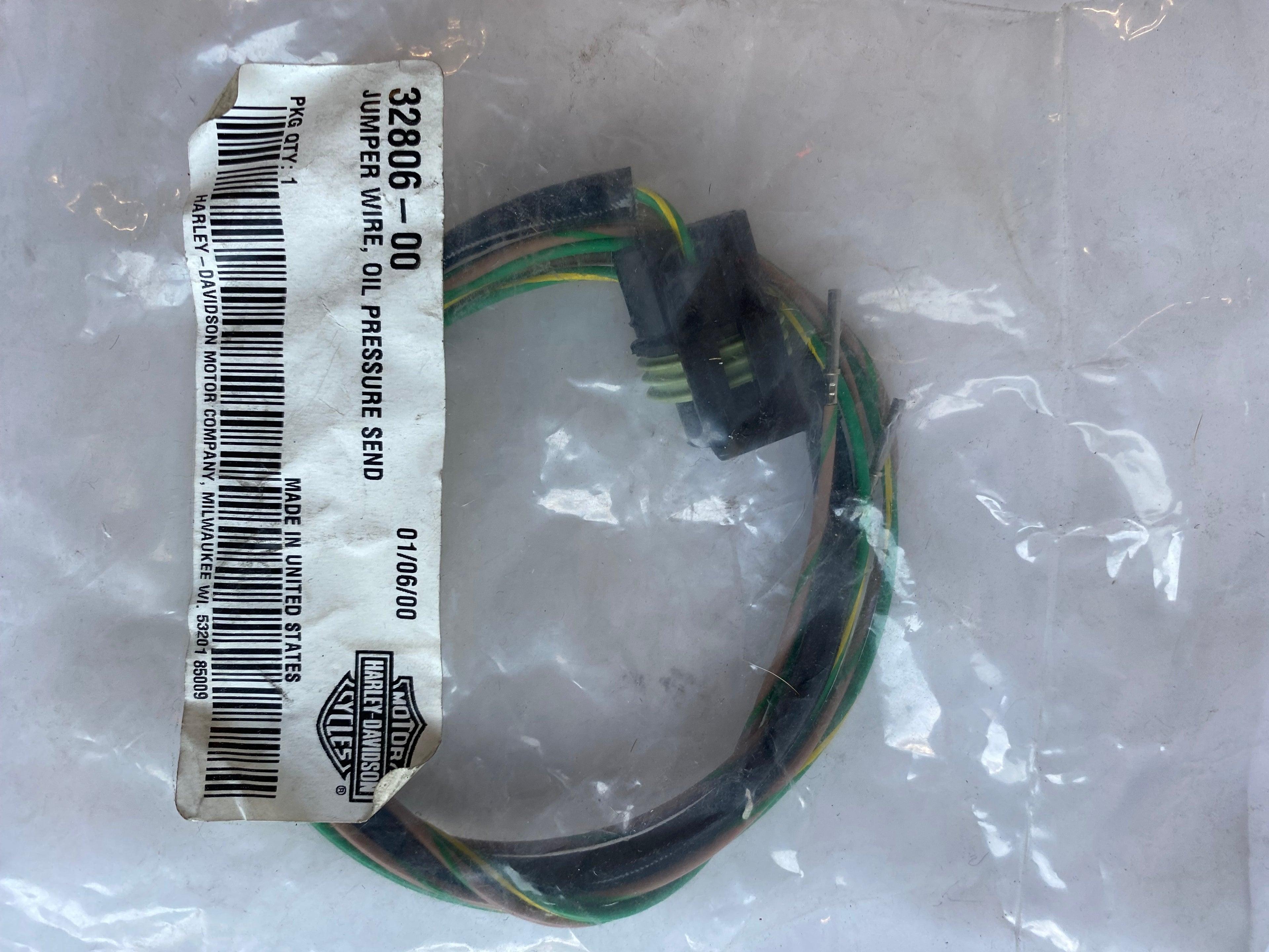 Prise avec faisceau électrique capteur de pression d'huile Harley Davidson REF OEM 32806-00