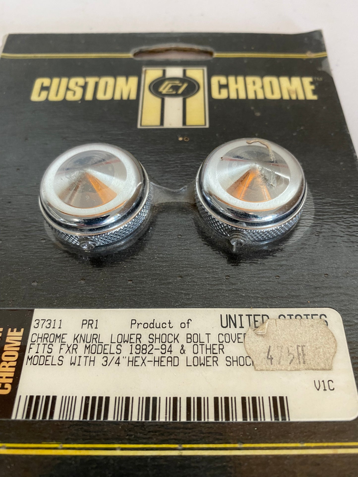 Caches vis du bas d'amortisseurs Harley Davidson REF custom chrome : 37-311