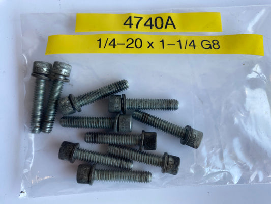 Lot de 10 vis BTR 1/4-20 x 1-1/4 Harley Davidson REF OEM 4740A