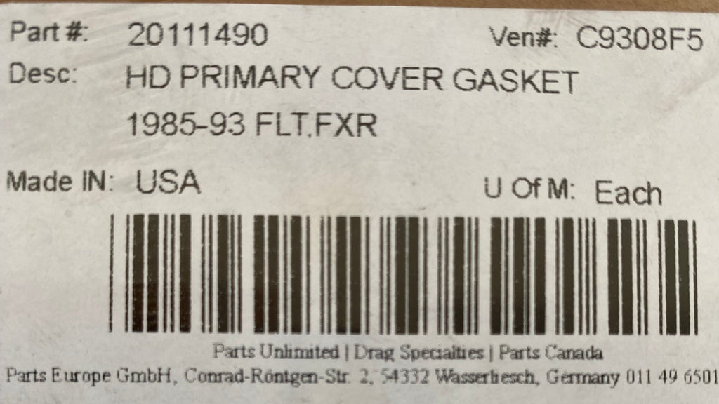 Joint carter primaire Cométic Touring & FXR Harley Davidson REF OEM 34901-79B & 34901-85A