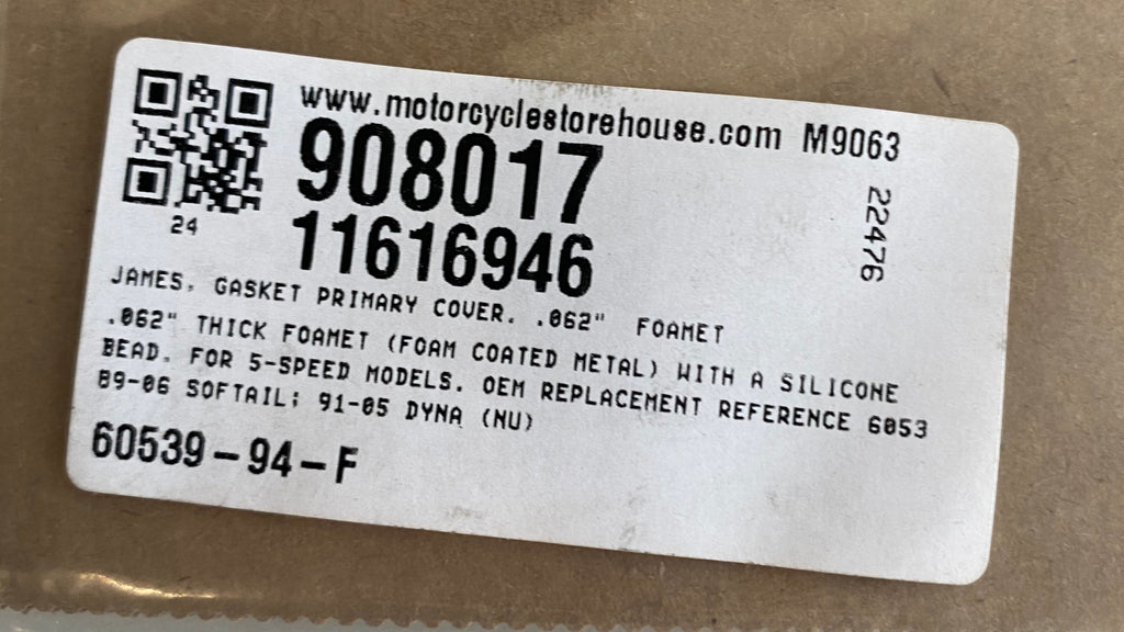 Joint carter primaire James Softail & Dyna Harley Davidson REF OEM 60539-94