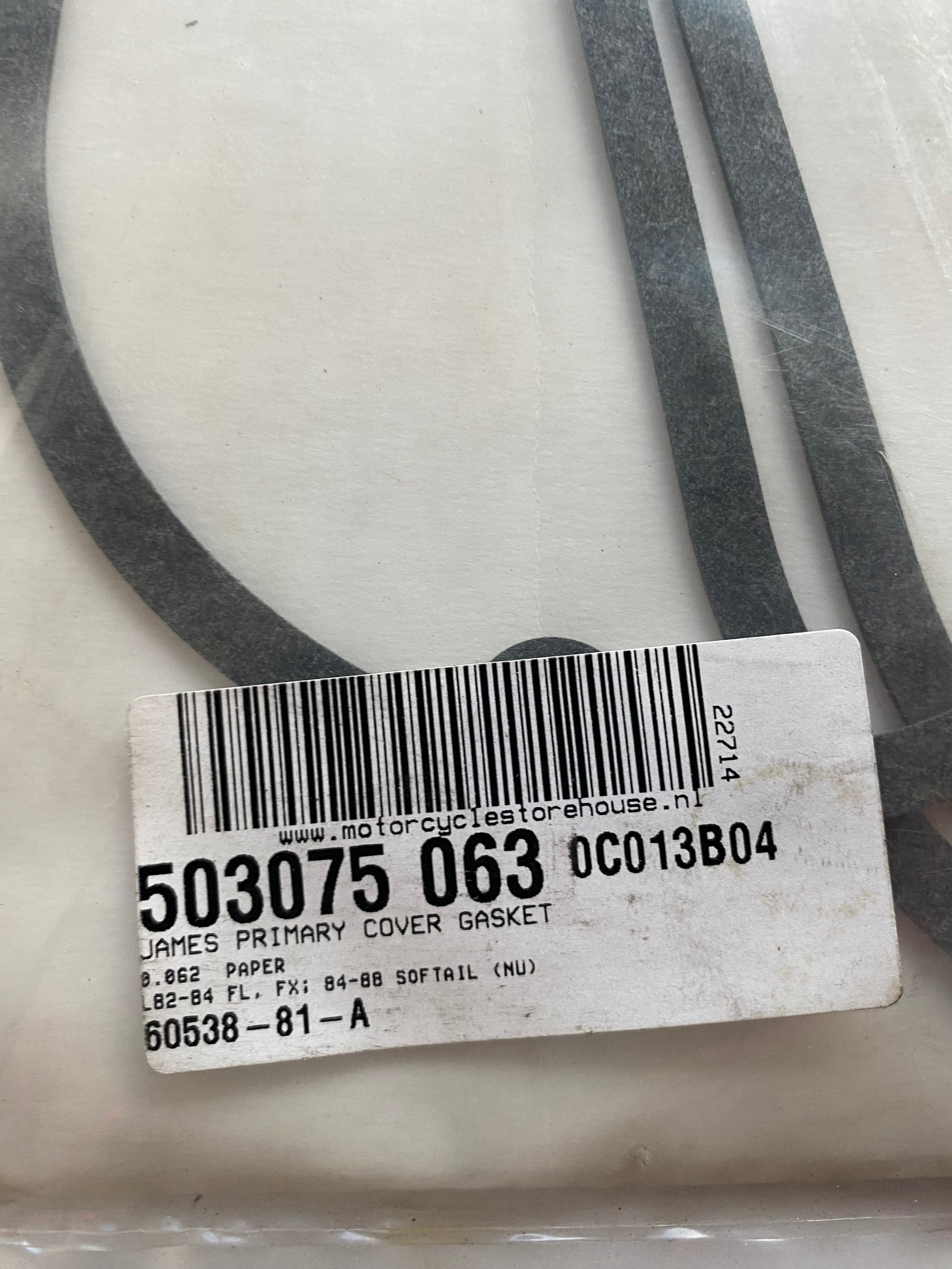 Joint carter primaire James Shovelhead et EVO 1340 Harley Davidson REF OEM 60538-81A