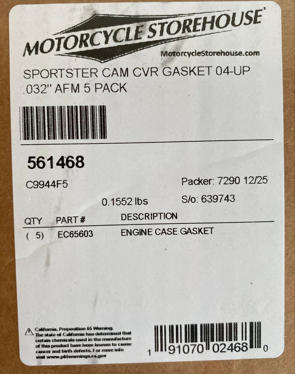 Joint carter de distribution Cométic Sportster Harley Davidson REF OEM 26263-90D