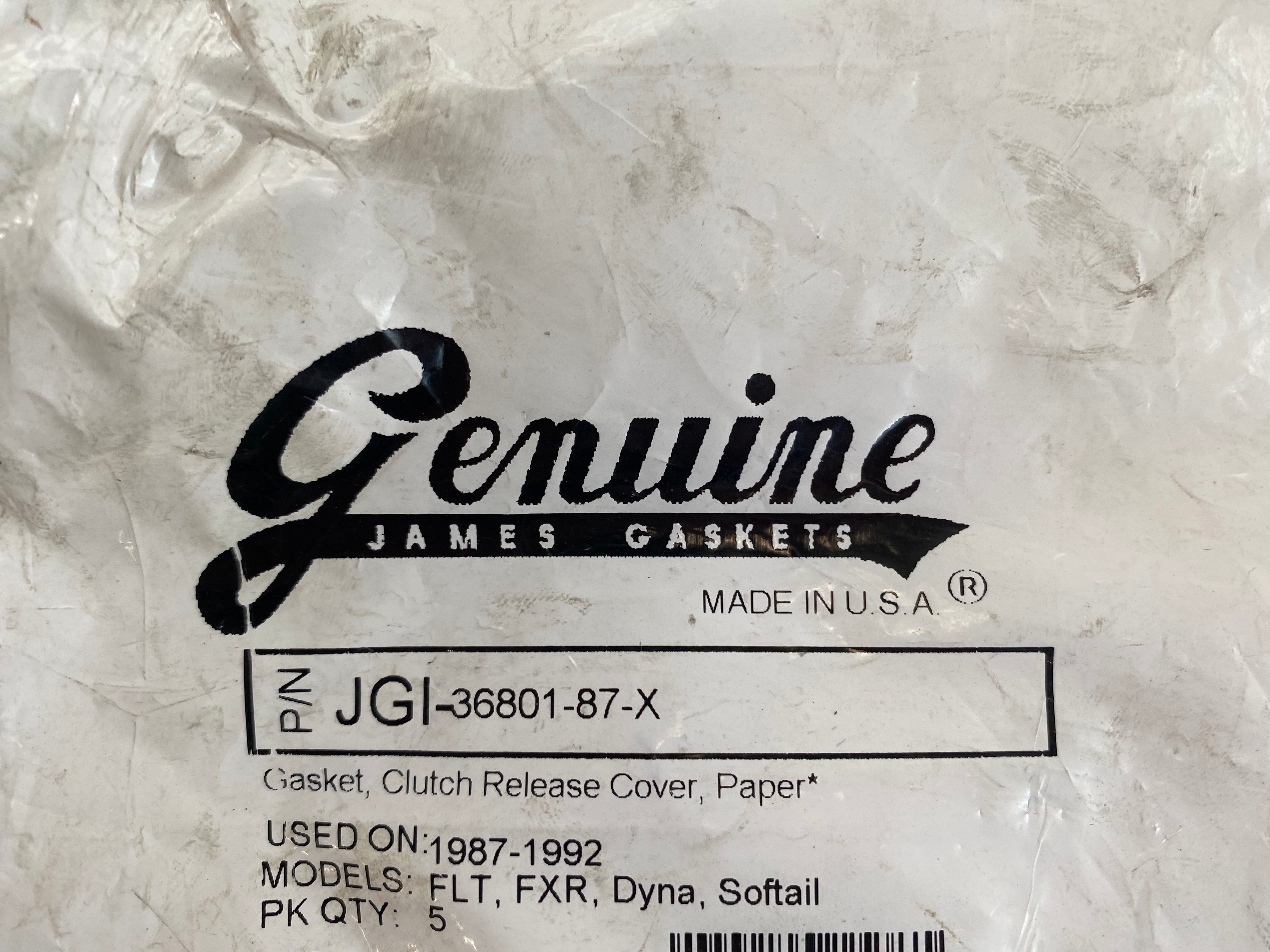 Joint carter latéral droit boite à vitesses Harley Davidson REF OEM 36801-87B