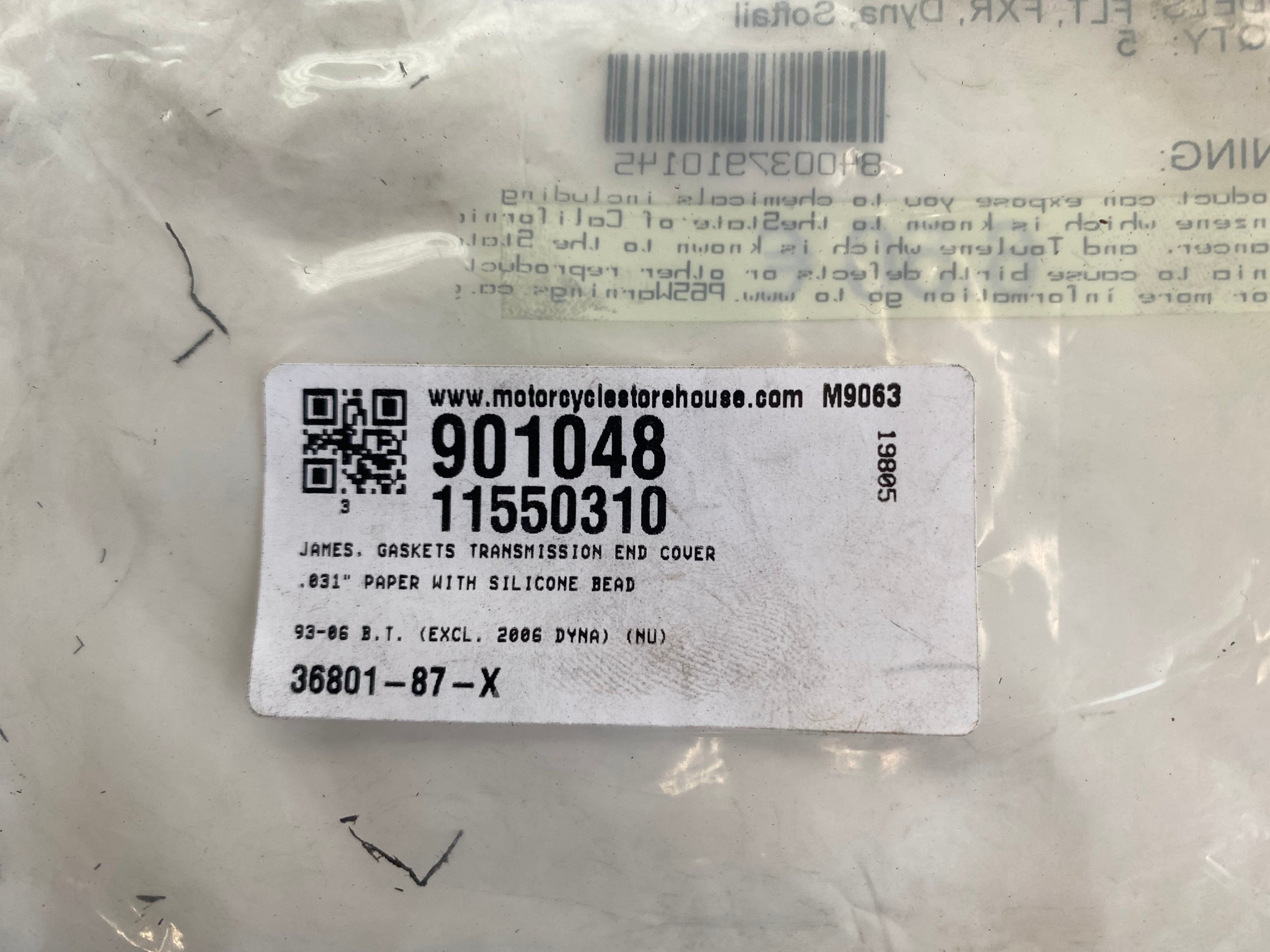 Joint carter latéral droit boite à vitesses Harley Davidson REF OEM 36801-87B